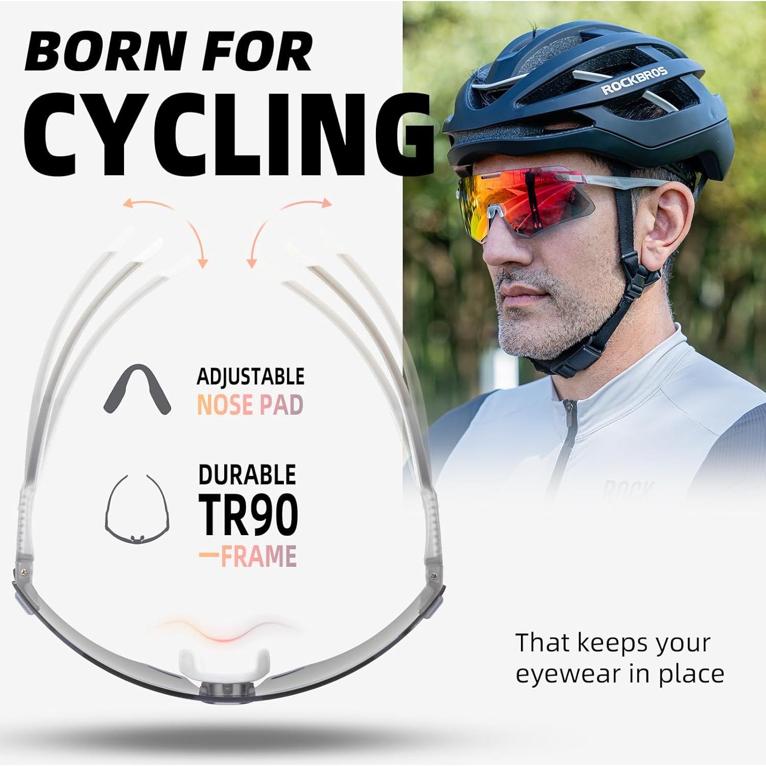 Gafas de Ciclismo ROCKBROS Fotoquímicas TR90 para Hombres