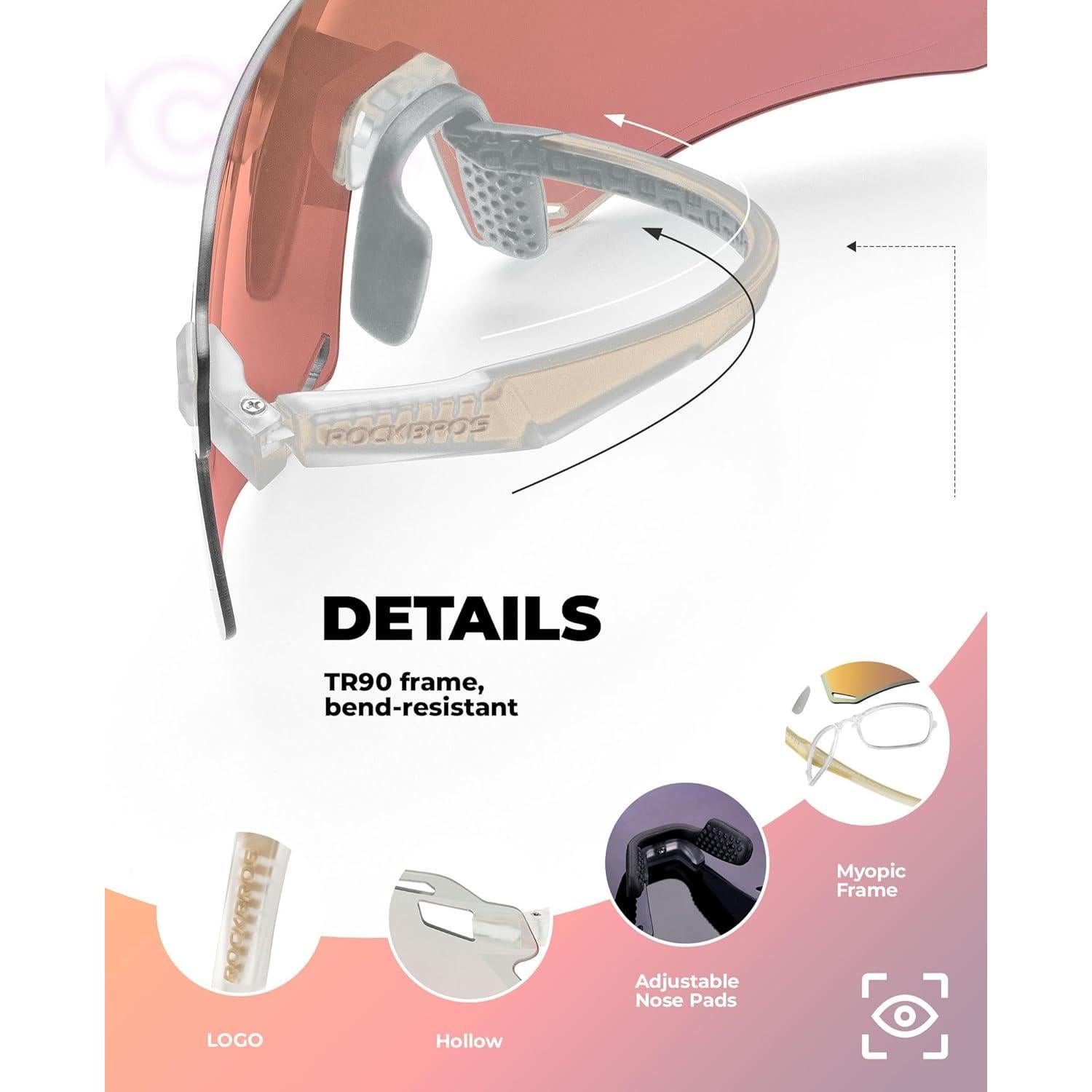 Gafas de Ciclismo ROCKBROS Fotoquímicas TR90 para Hombres