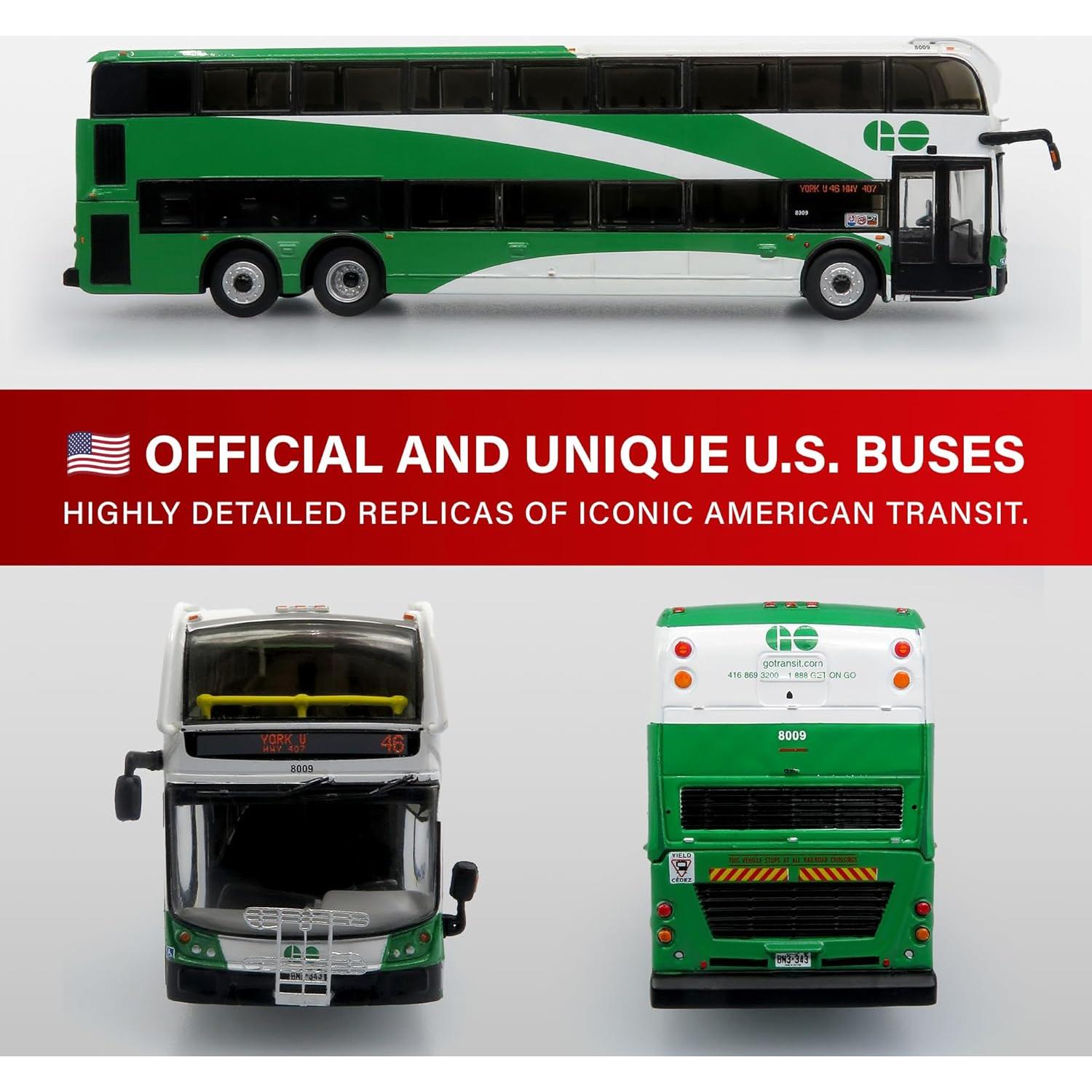 Autobús de Dos Pisos Diecast RÉPLICAS ICÓNICAS 1:87 GO Transit