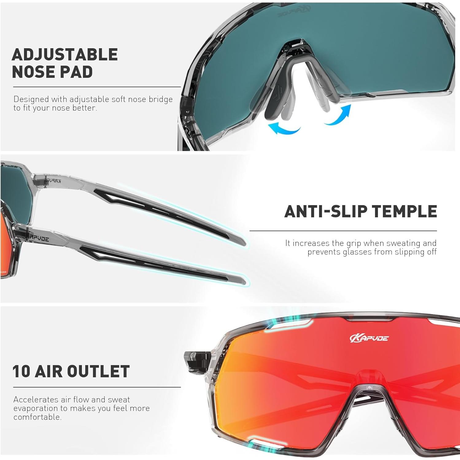 Gafas de Ciclismo KAPVOE K160 Polarizadas UV400 Unisex