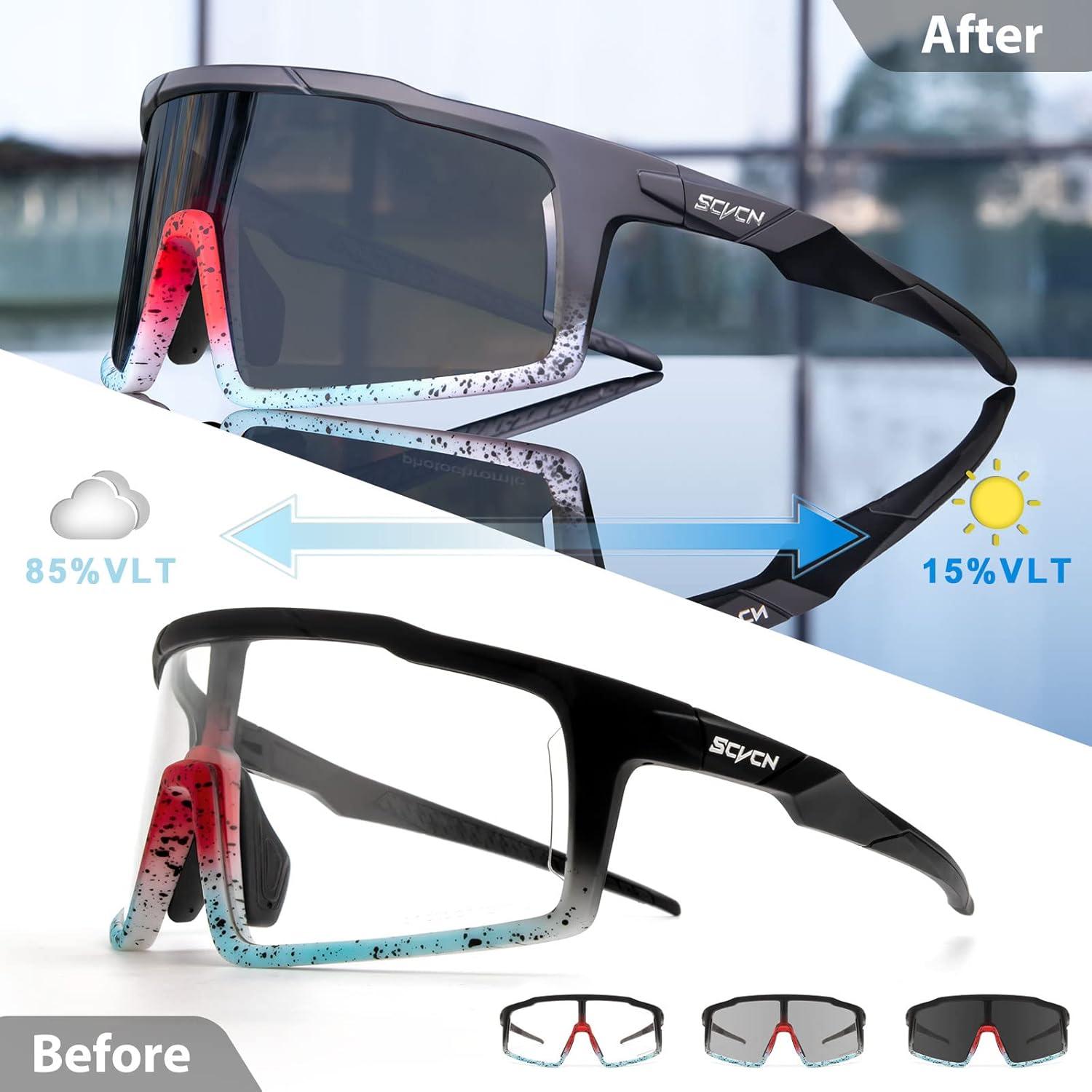 Gafas de Ciclismo SCVCN Fotocromáticas UV400 para Adultos