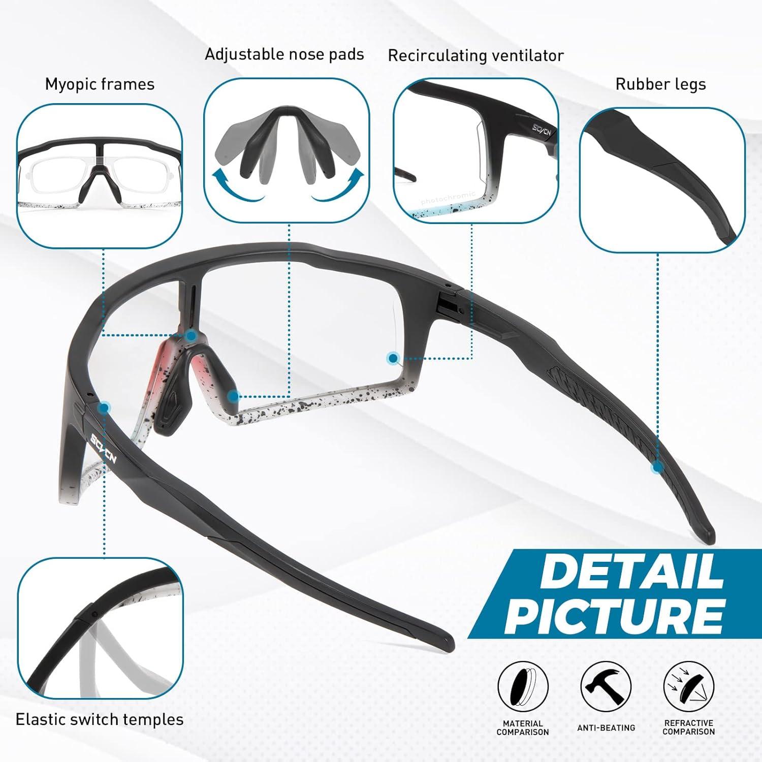 Gafas de Ciclismo SCVCN Fotocromáticas UV400 para Adultos