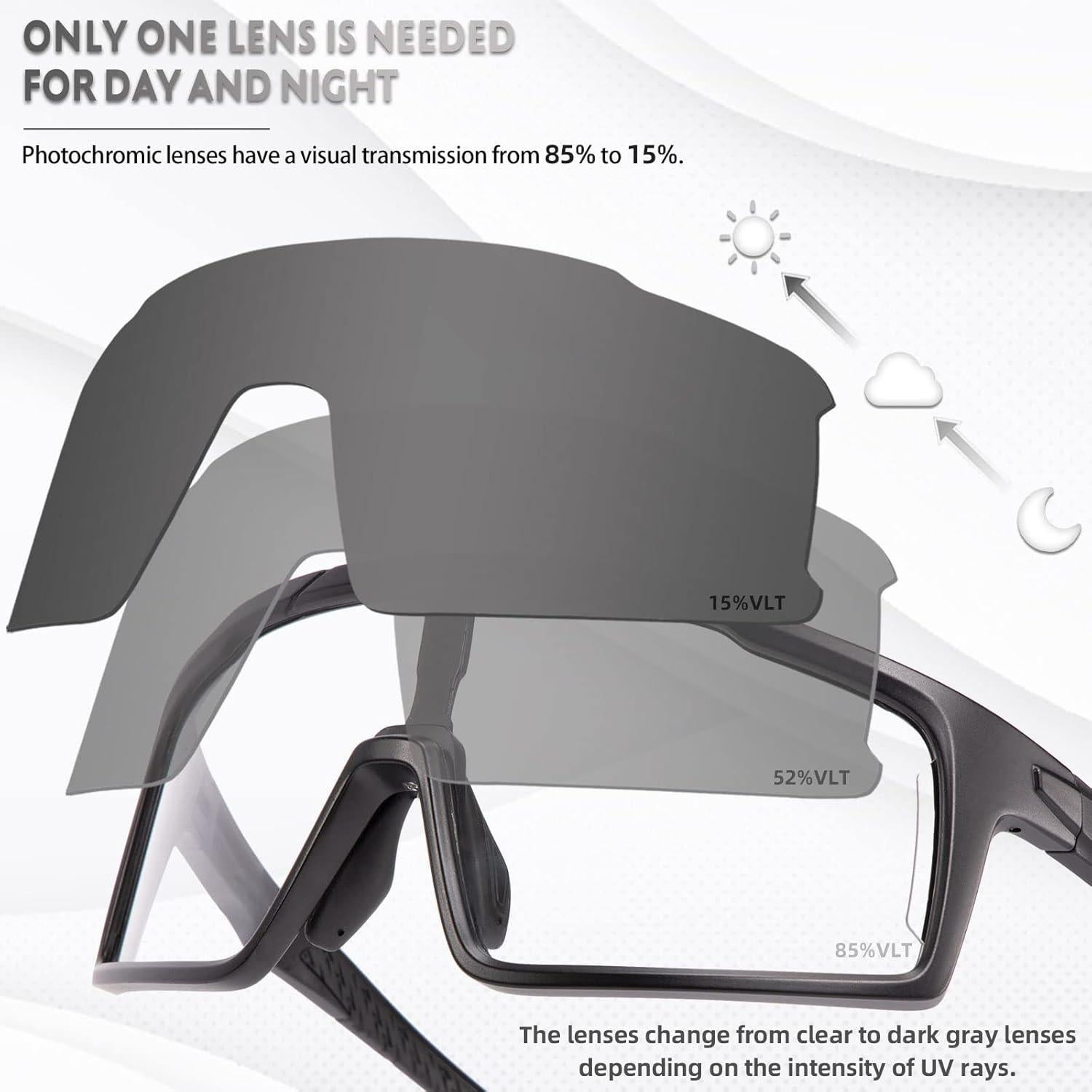 Gafas de Ciclismo SCVCN Fotocromáticas UV400 para Adultos