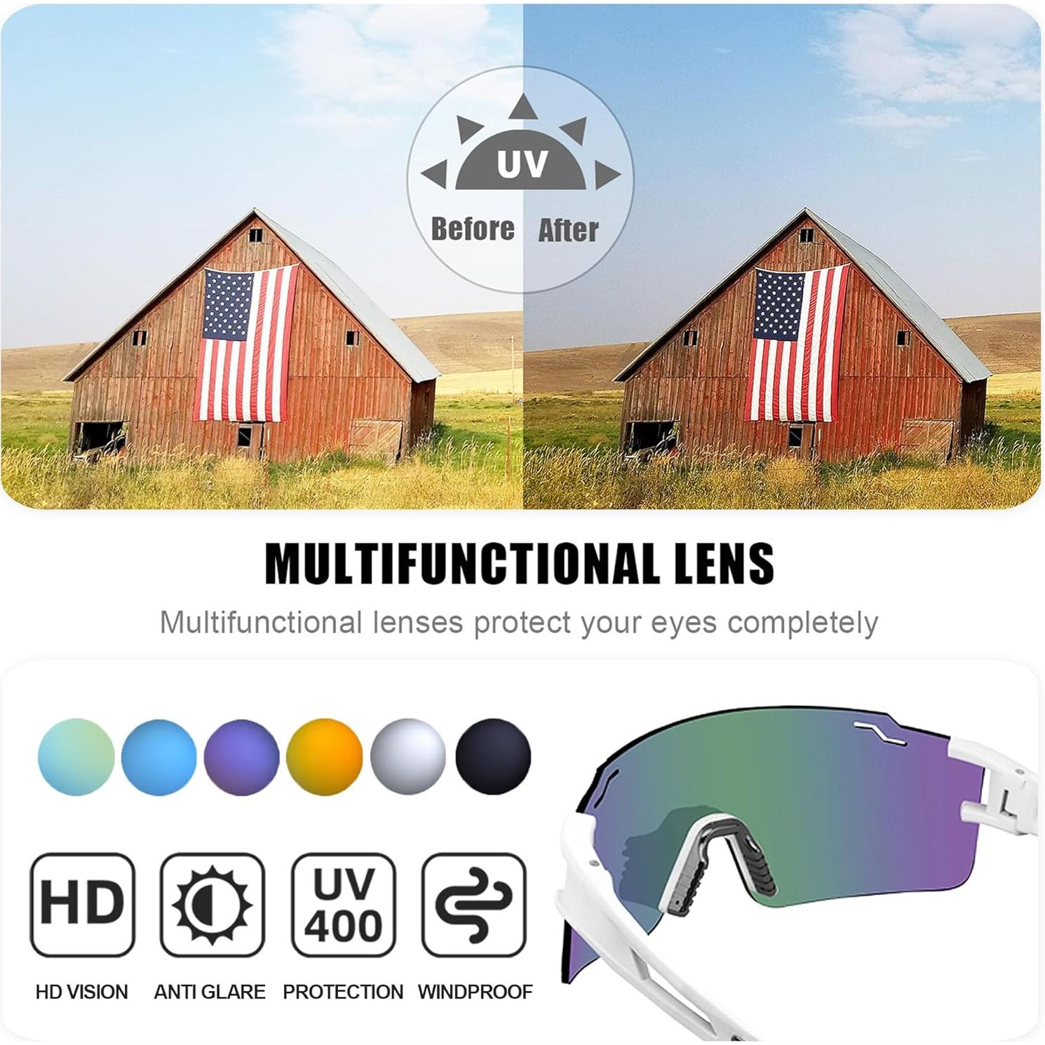 Gafas de sol deportivas PITFEROCE UV400 polarizadas