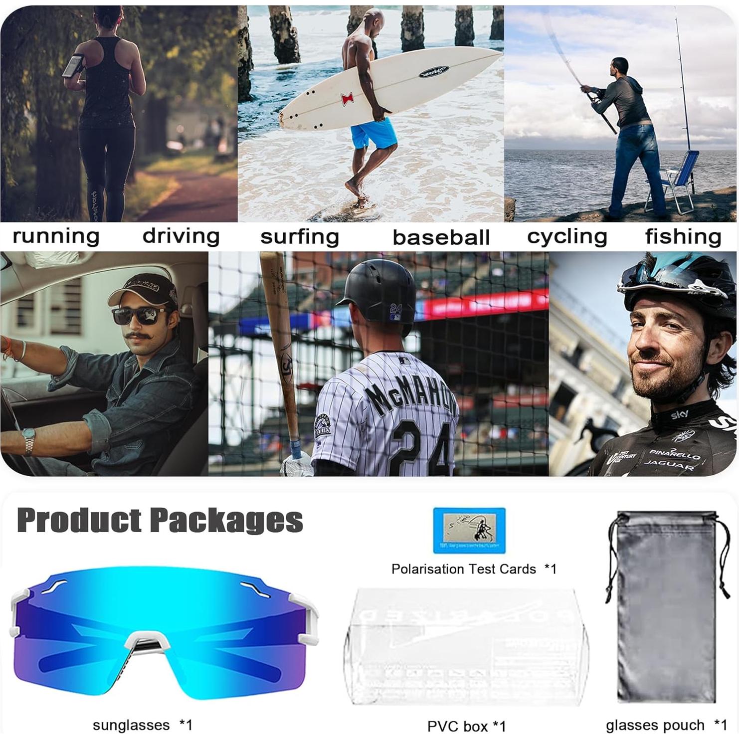 Gafas de sol deportivas PITFEROCE UV400 polarizadas