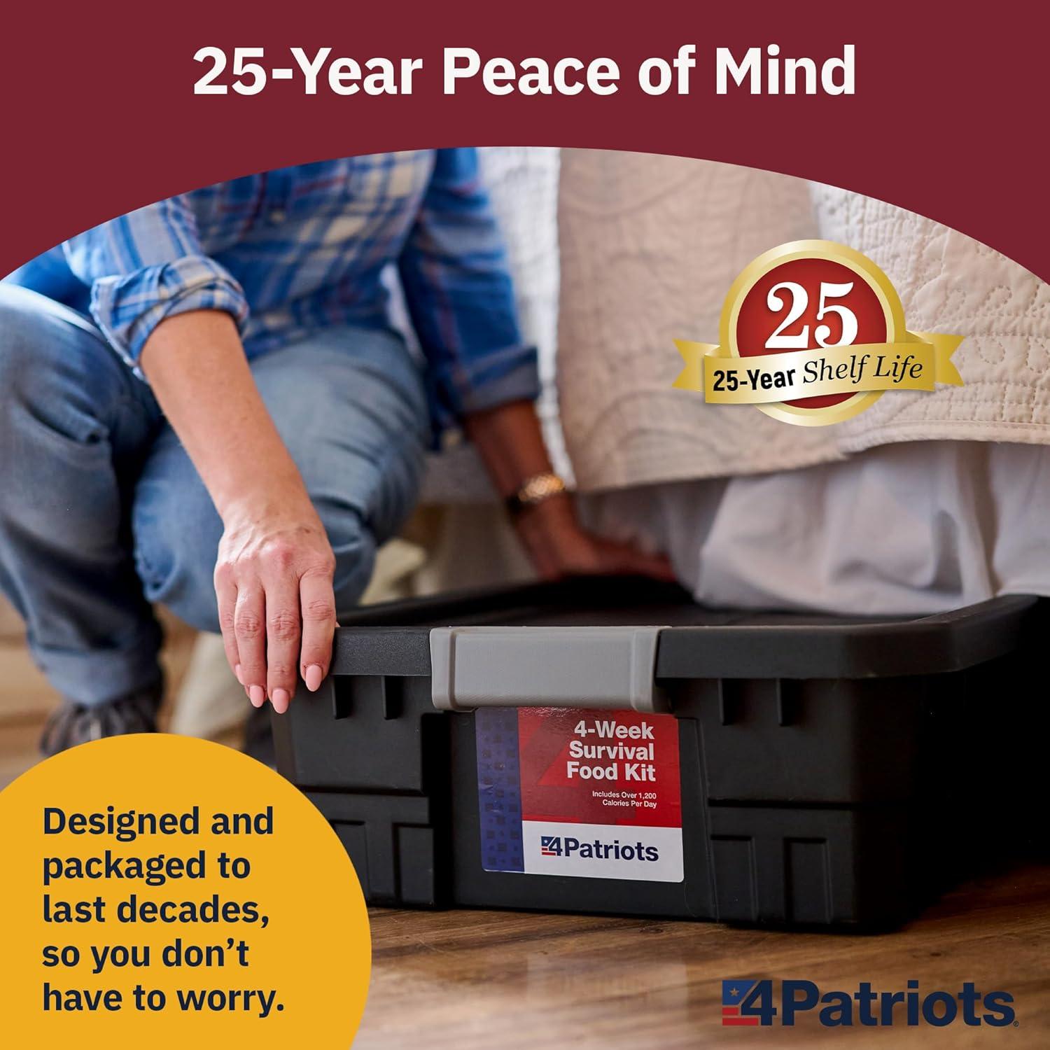 Kit de Comida de Supervivencia 4Patriots 4 Semanas 192 Porciones