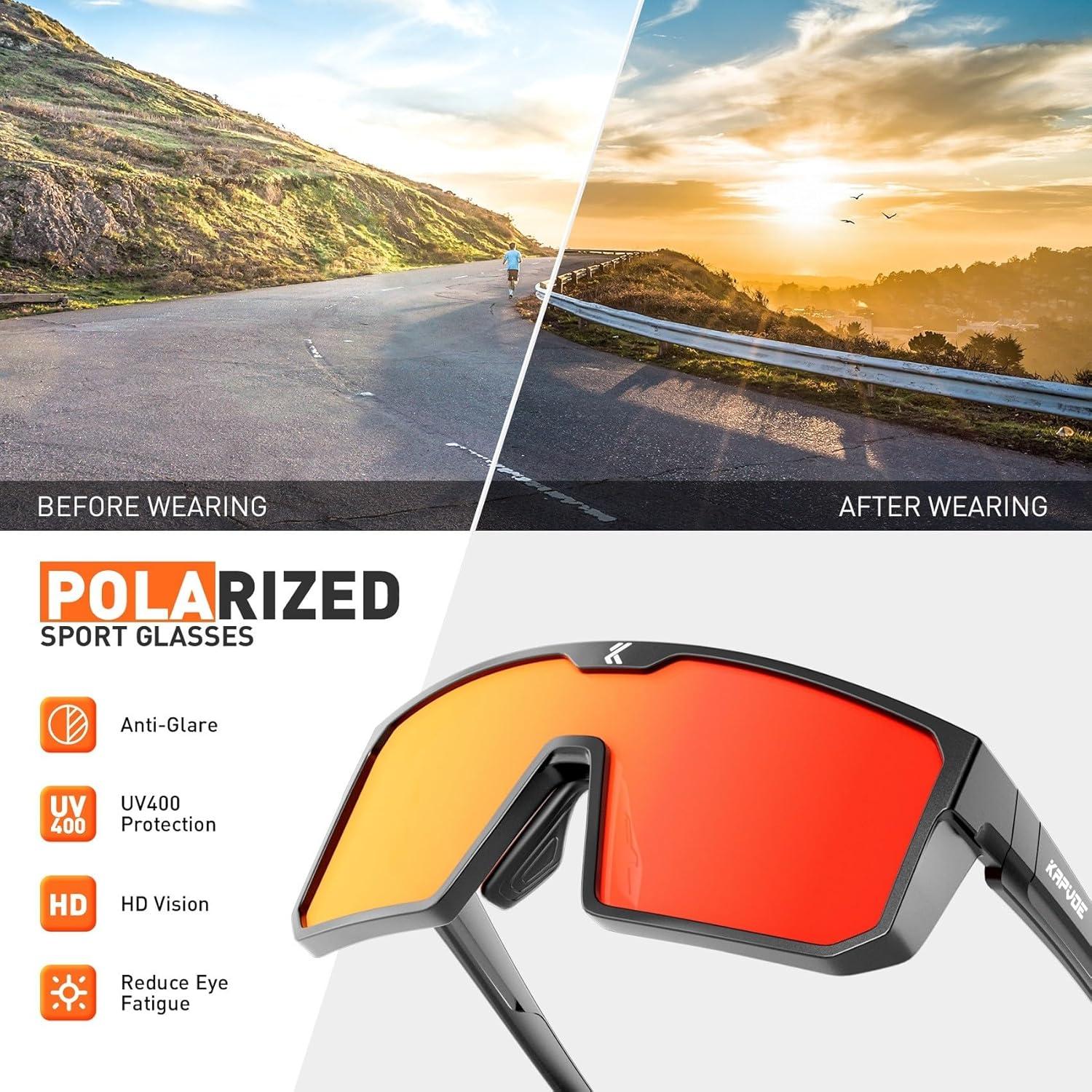 Gafas de Ciclismo KAPVOE Polarizadas UV400 para MTB