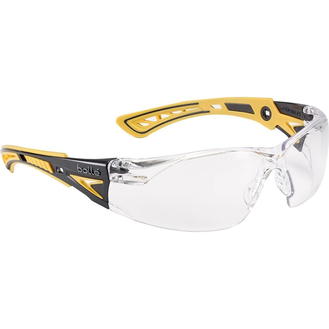 Gafas de Seguridad Bollé Rush+ Amarillo y Negro Lentes Claros