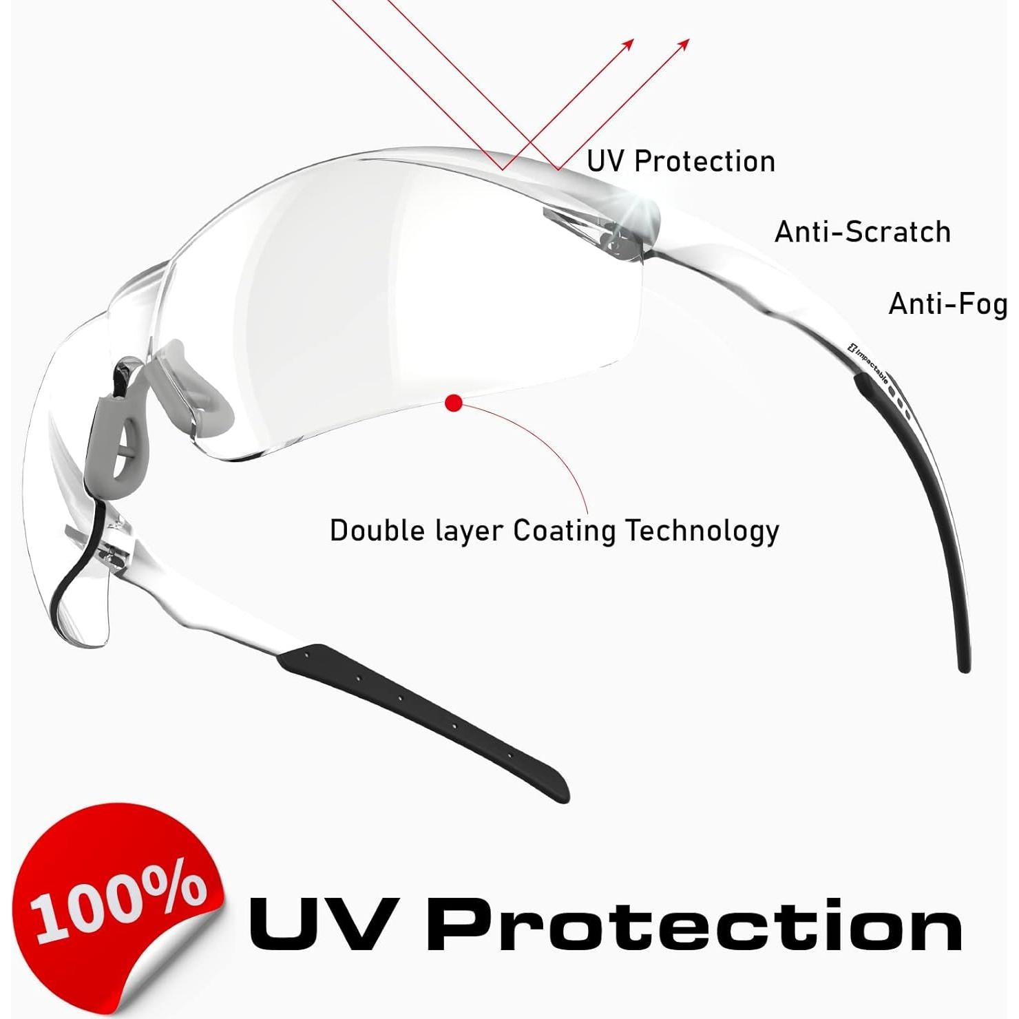 Gafas de Seguridad Impactables Anti-Niebla UV 14x4cm