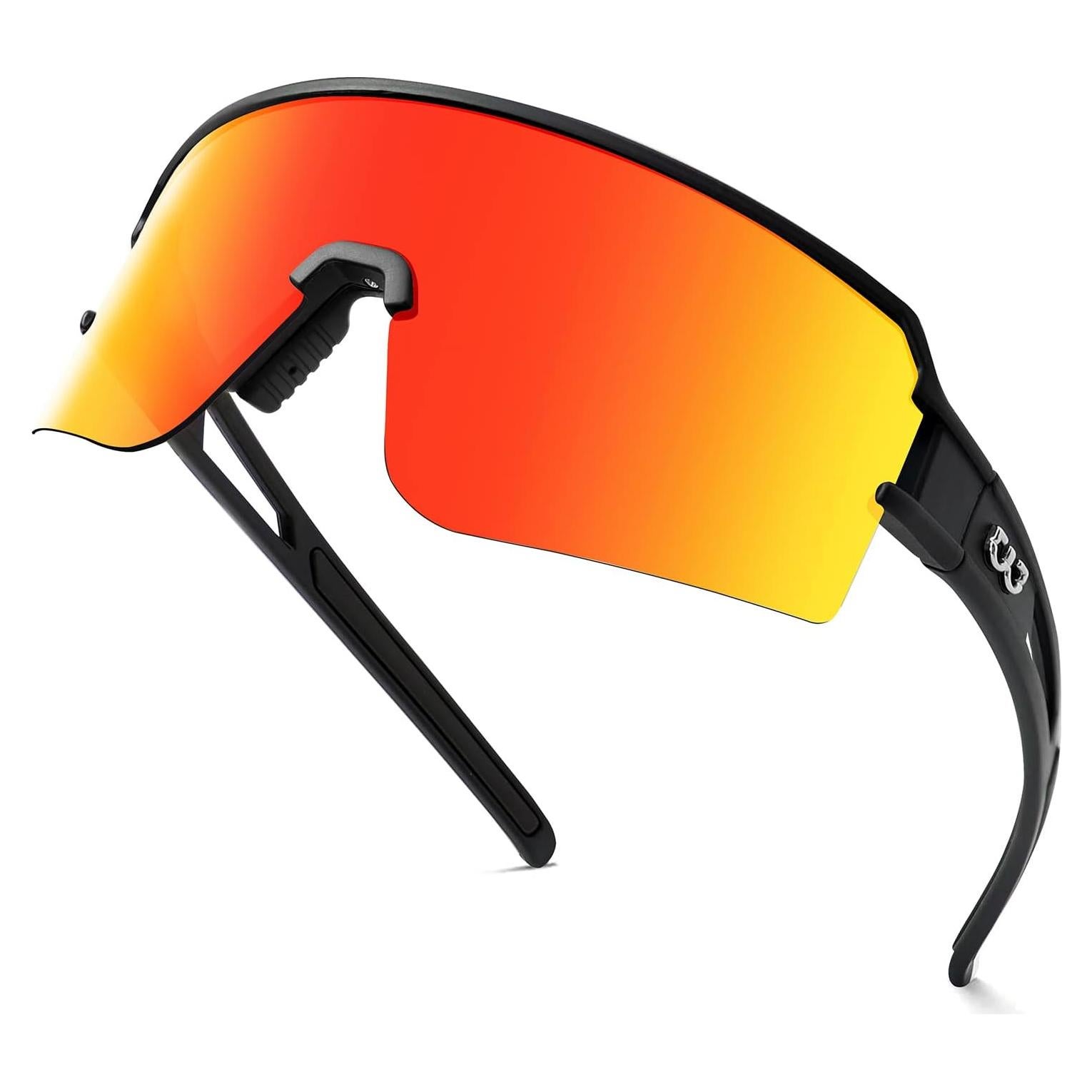 Gafas de Ciclismo FMY Polarizadas UV400 Lentes Negras y Rojas