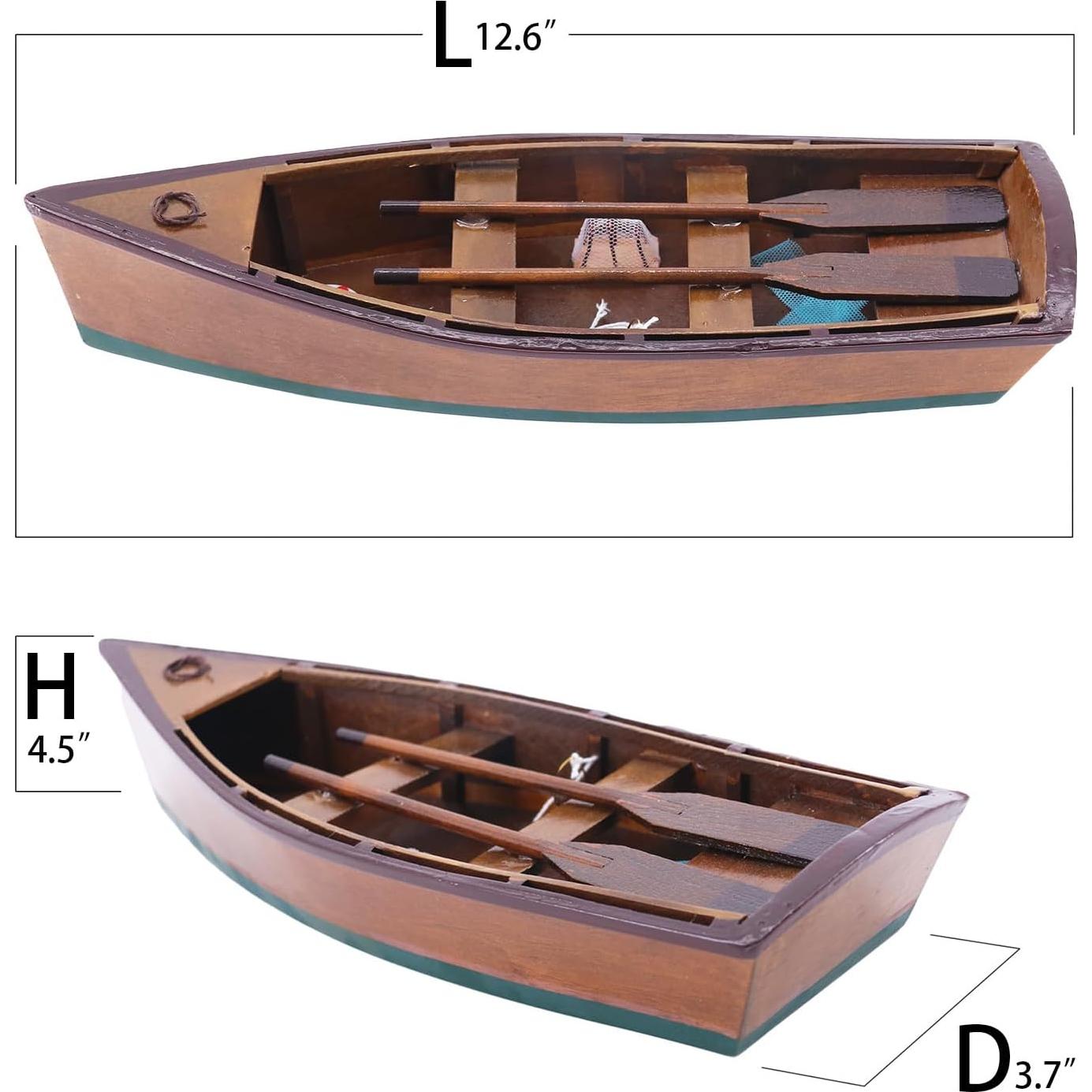 Bote de Remo de Madera NAUTIMALL Miniatura Decorativa 33 cm