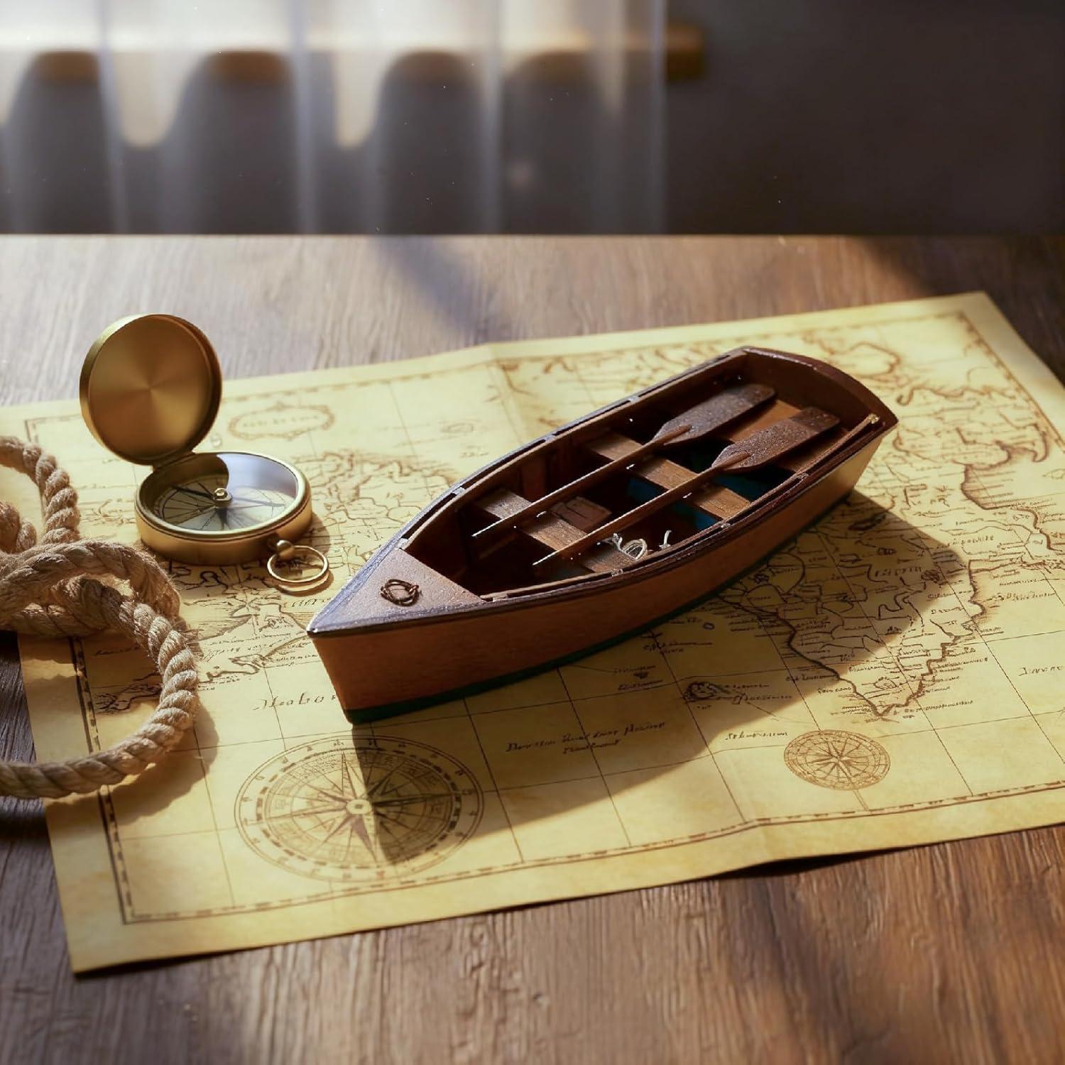 Bote de Remo de Madera NAUTIMALL Miniatura Decorativa 33 cm