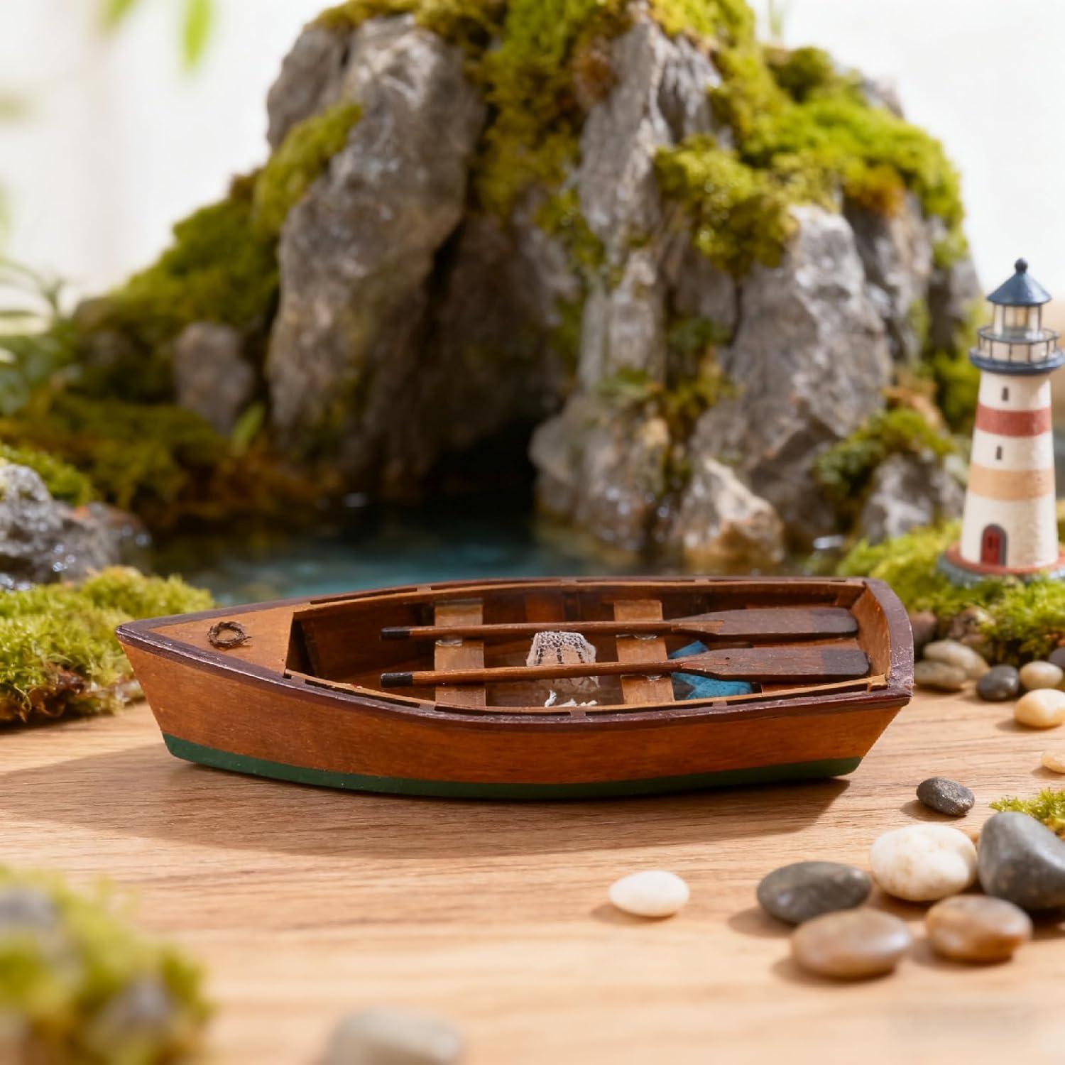 Bote de Remo de Madera NAUTIMALL Miniatura Decorativa 33 cm