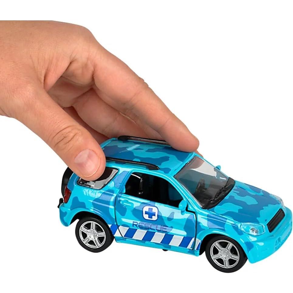 Conjunto Camión de Rescate Azul 4X4 ZU con Moto de Agua