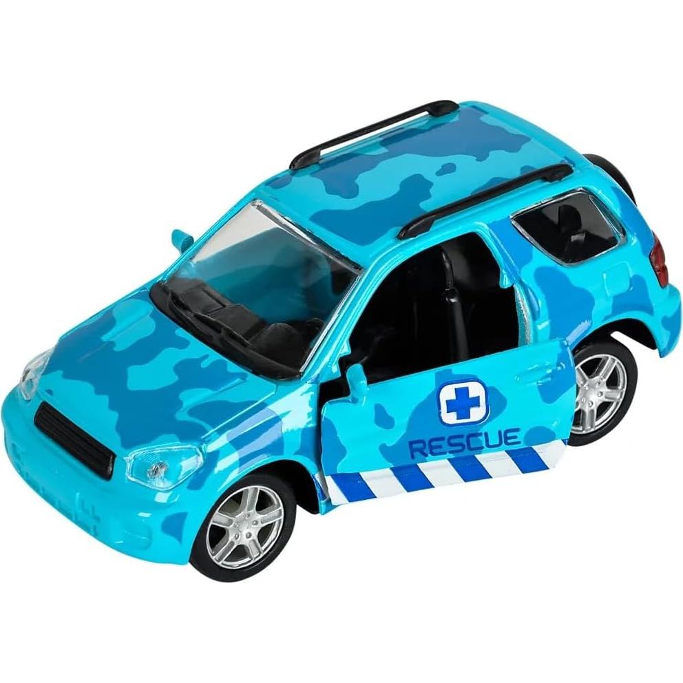 Conjunto Camión de Rescate Azul 4X4 ZU con Moto de Agua