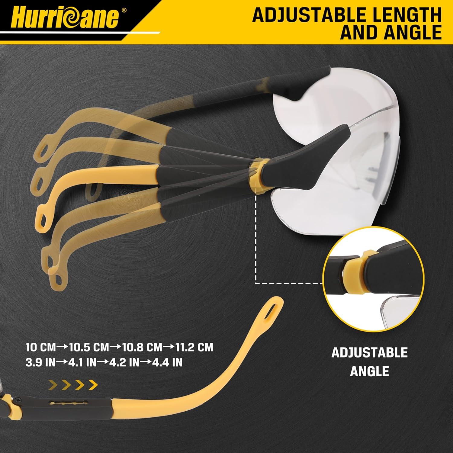 Gafas de seguridad HURRICANE UV400, lente clara, ligeras