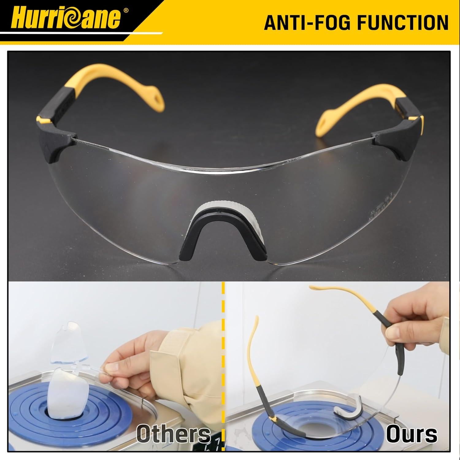 Gafas de seguridad HURRICANE UV400, lente clara, ligeras