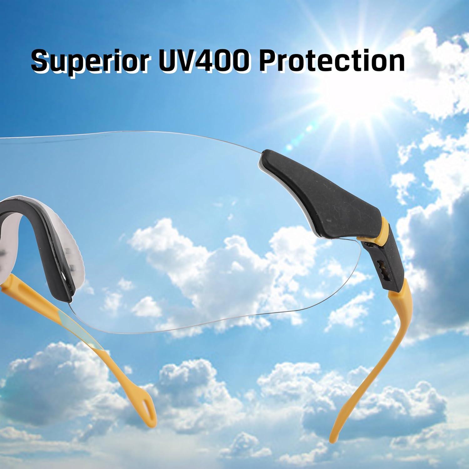 Gafas de seguridad HURRICANE UV400, lente clara, ligeras