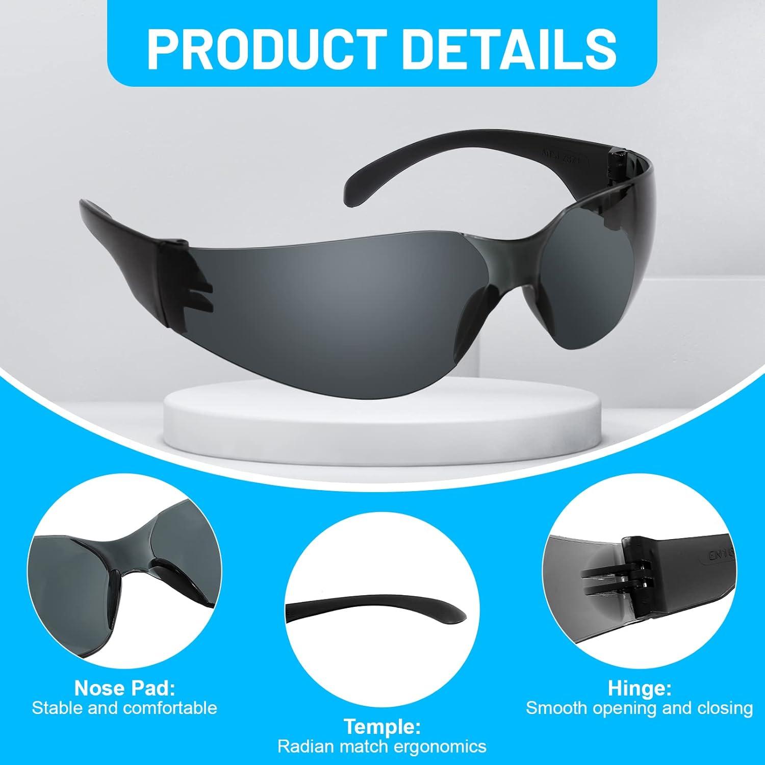 Paquete de 12 Gafas de Seguridad Policarbonato Negro