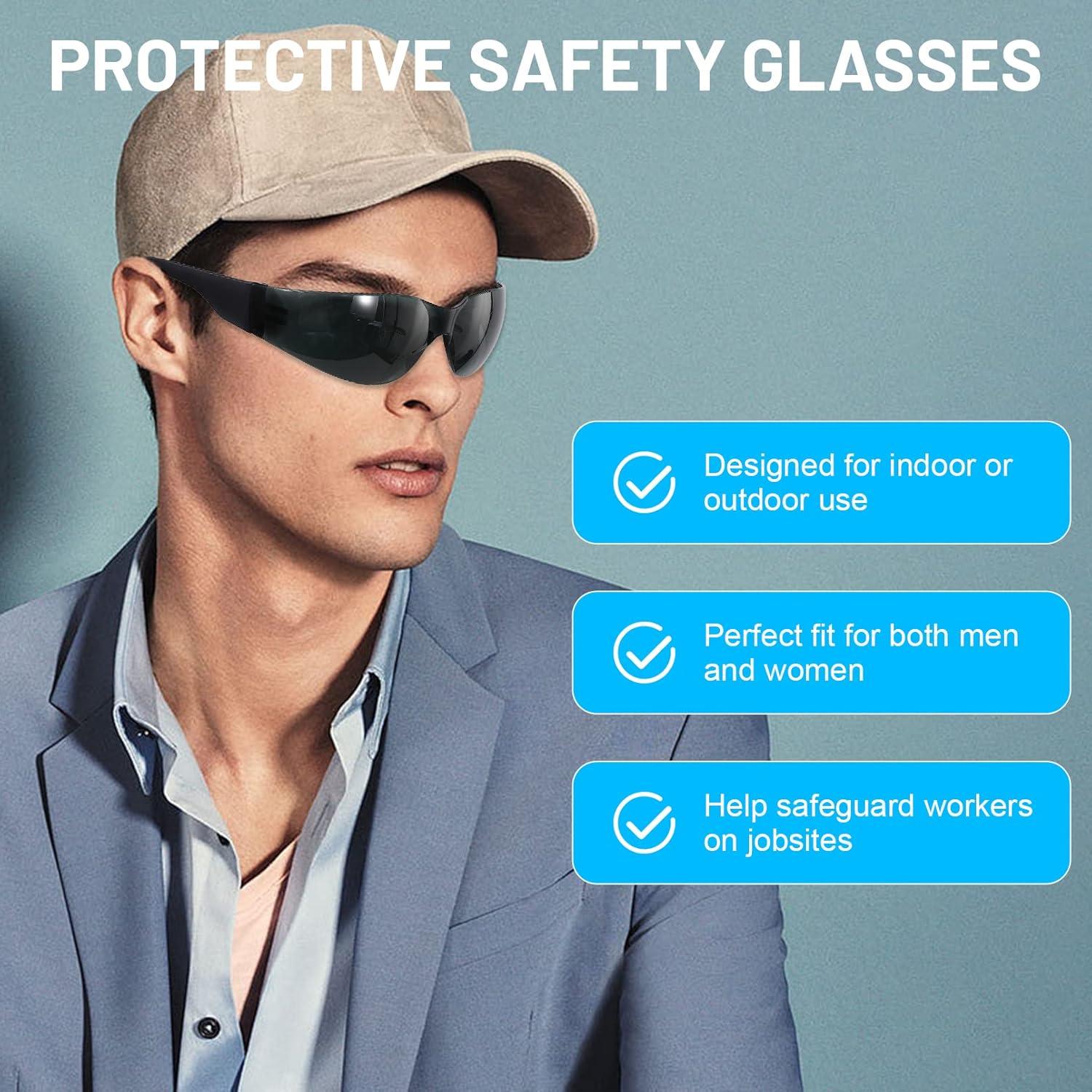 Paquete de 12 Gafas de Seguridad Policarbonato Negro