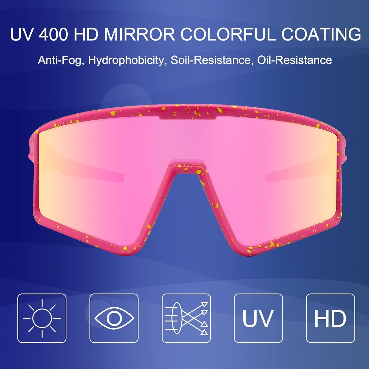 Gafas de Ciclismo Xiyalai Rosa UV400 para Adultos