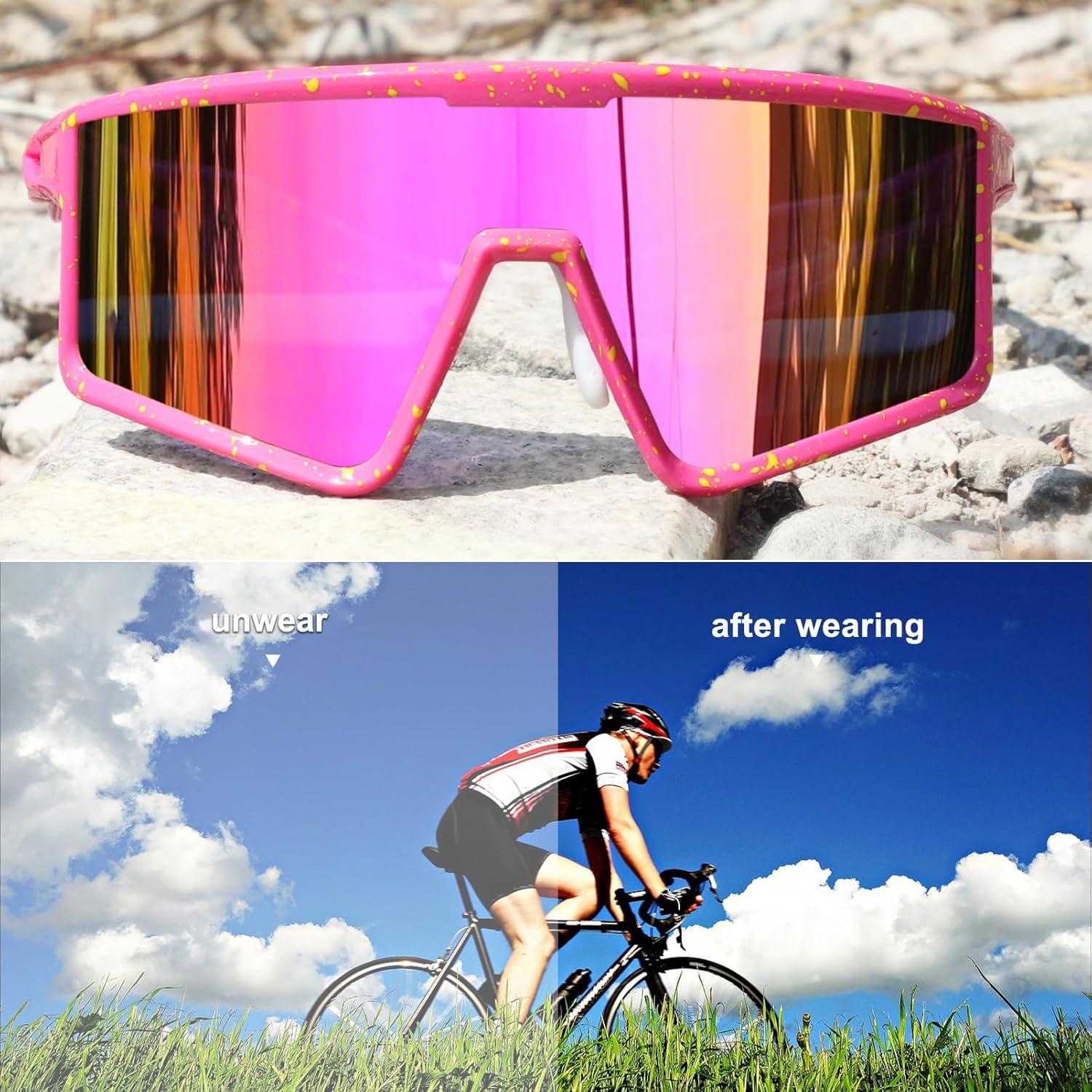 Gafas de Ciclismo Xiyalai Rosa UV400 para Adultos