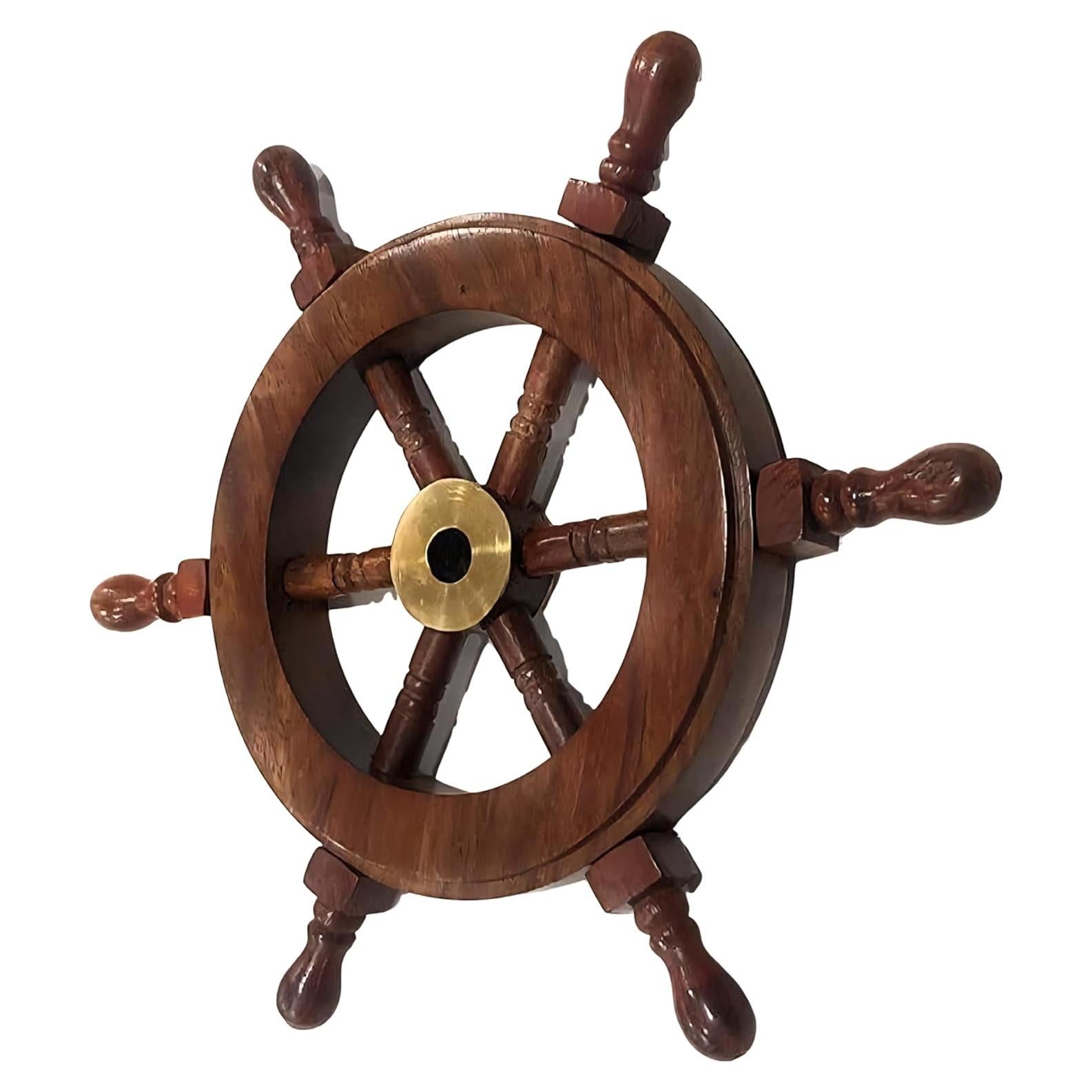 Rueda de Barco Mini de Madera Aiden Asher 15.24 cm Decorativa