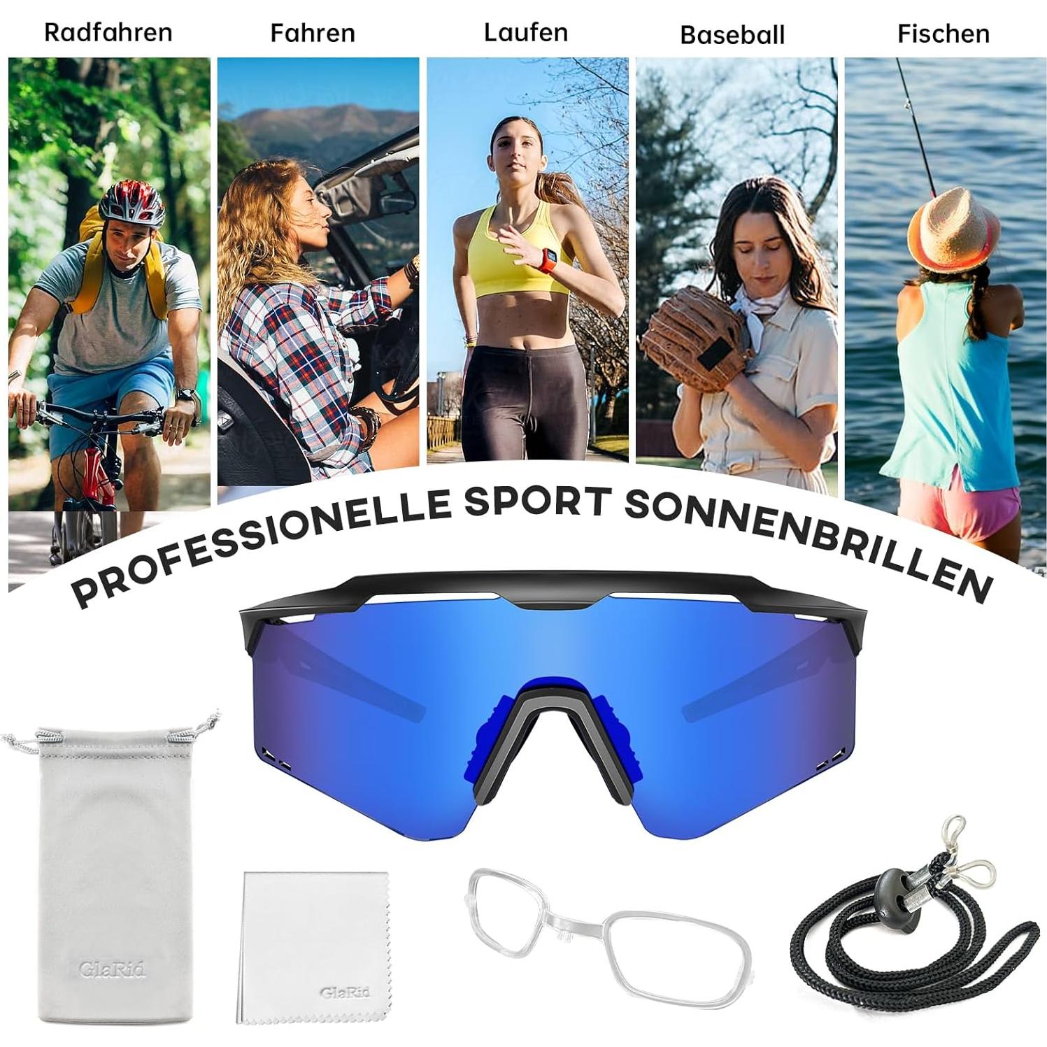 Gafas Deportivas GlaRid UV400 para Ciclismo y Béisbol