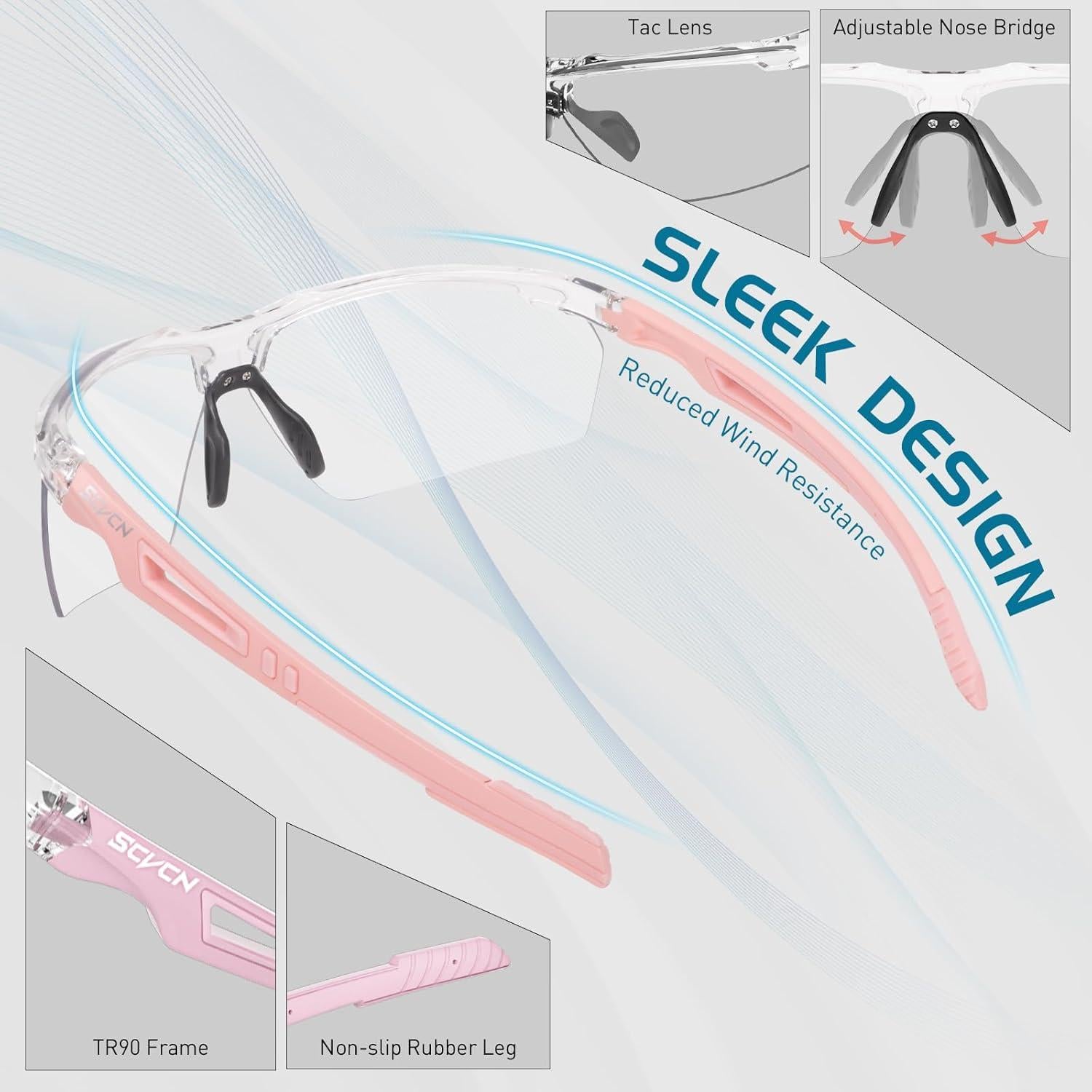 Gafas de sol fotocromáticas SCVCN UV400 unisex deportivas