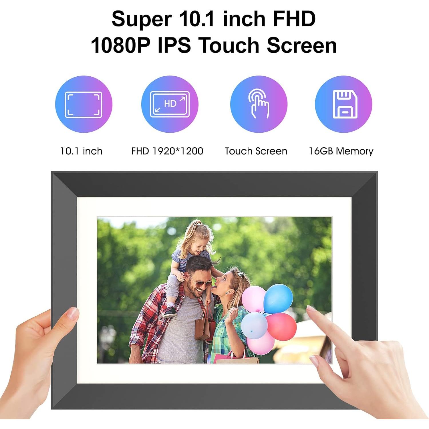 Marco de Foto Digital FULLJA 10.1" WiFi Pantalla IPS 16GB