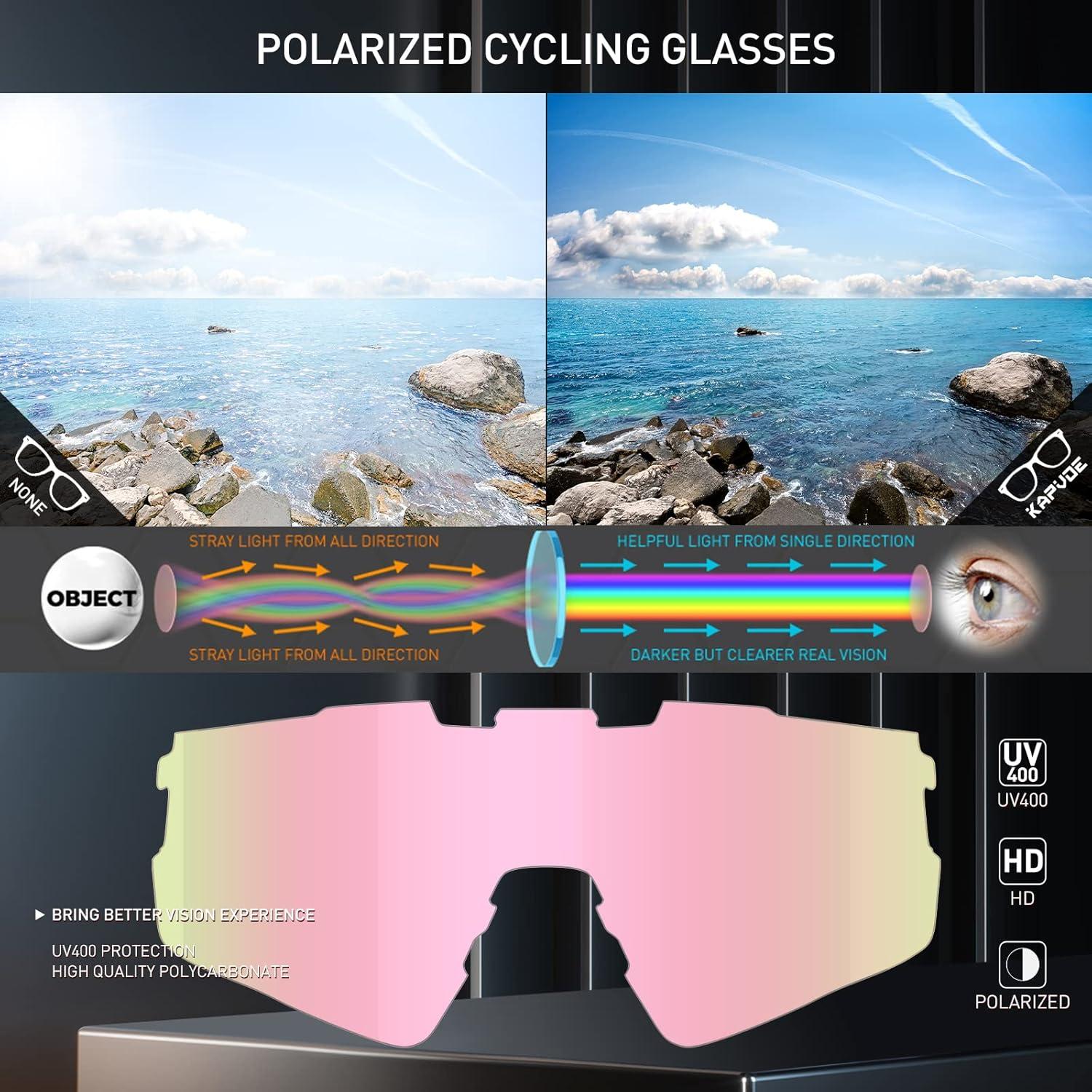 Gafas de Ciclismo KAPVOE UV400 Polarizadas Ajustables