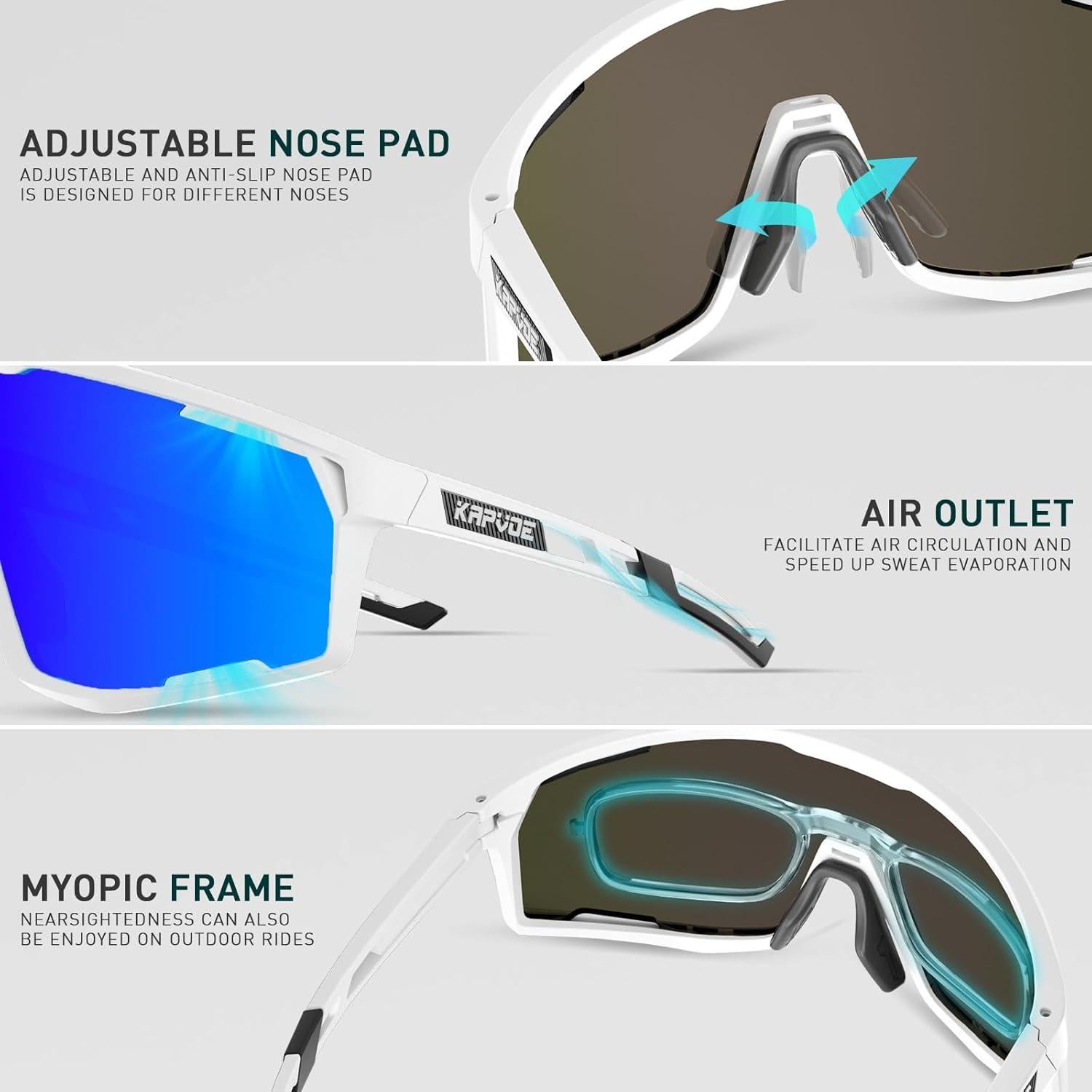 Gafas de sol KAPVOE polarizadas UV400 para ciclismo y deportes