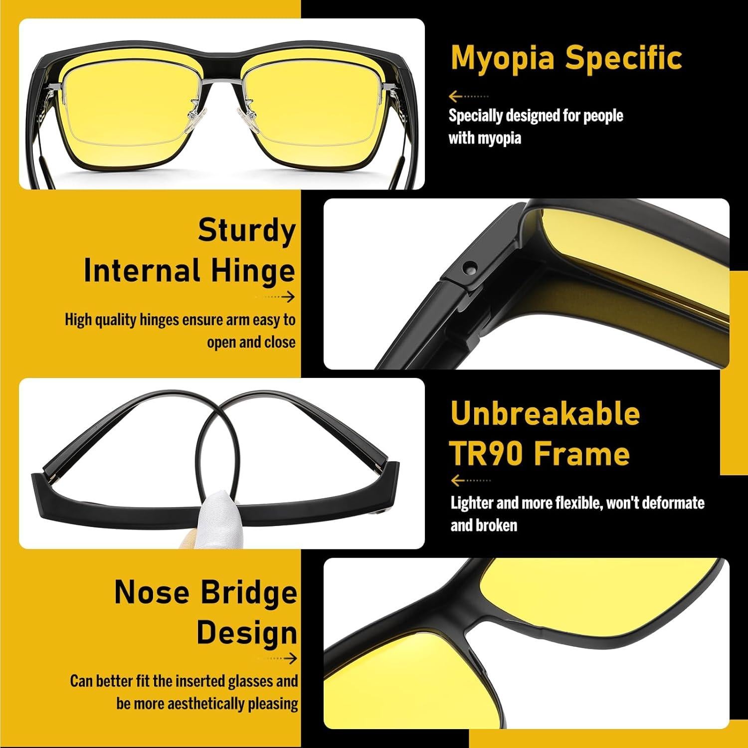 Gafas de Conducción DUCO 8990 con Lentes Amarillos Polarizados