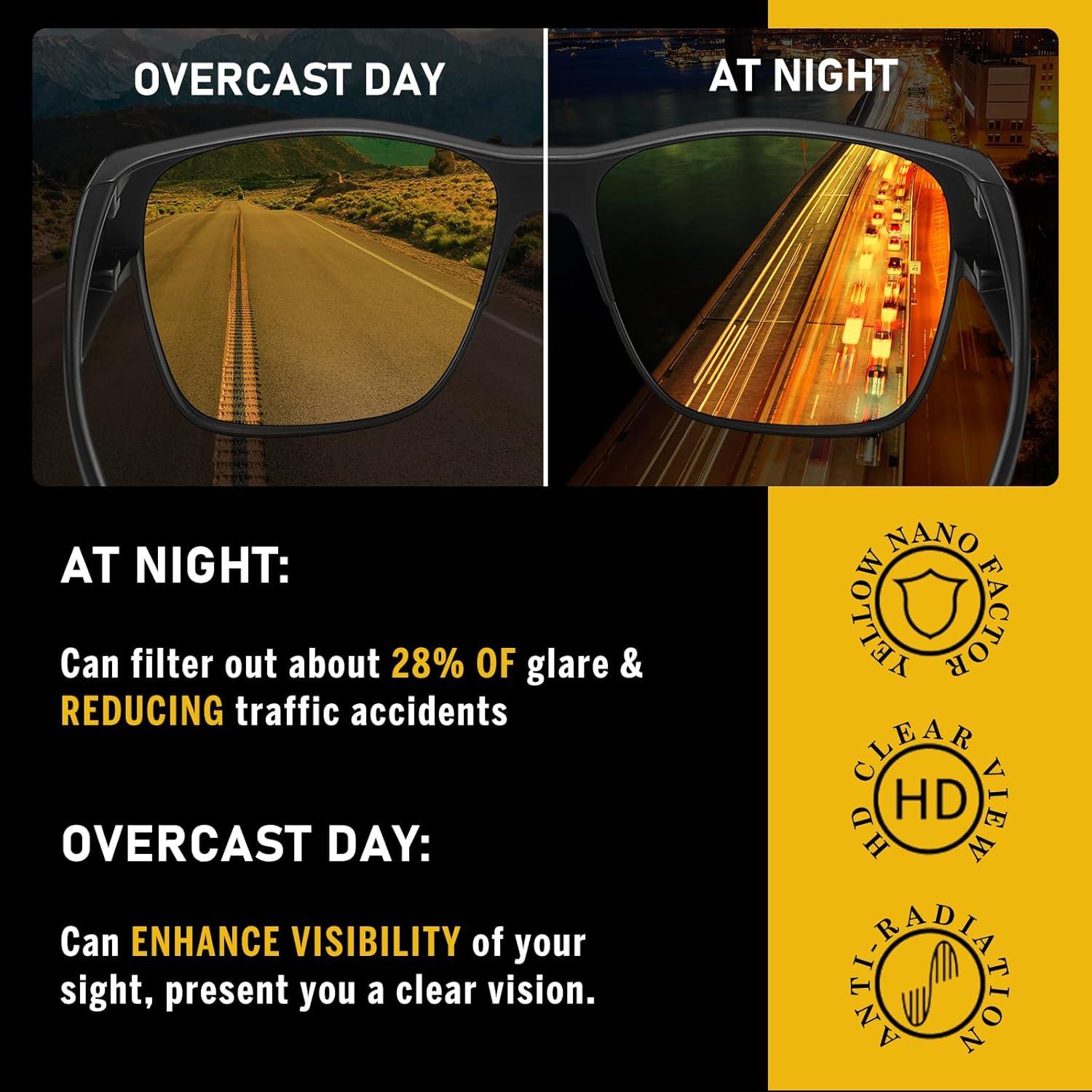 Gafas de Conducción DUCO 8990 con Lentes Amarillos Polarizados