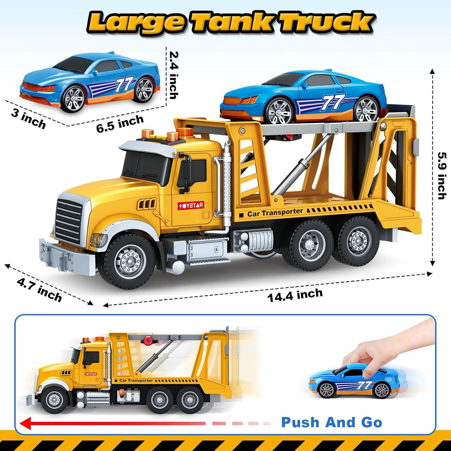 Camión Transportador BSTOYDER con Coche de Carreras 35.56 cm