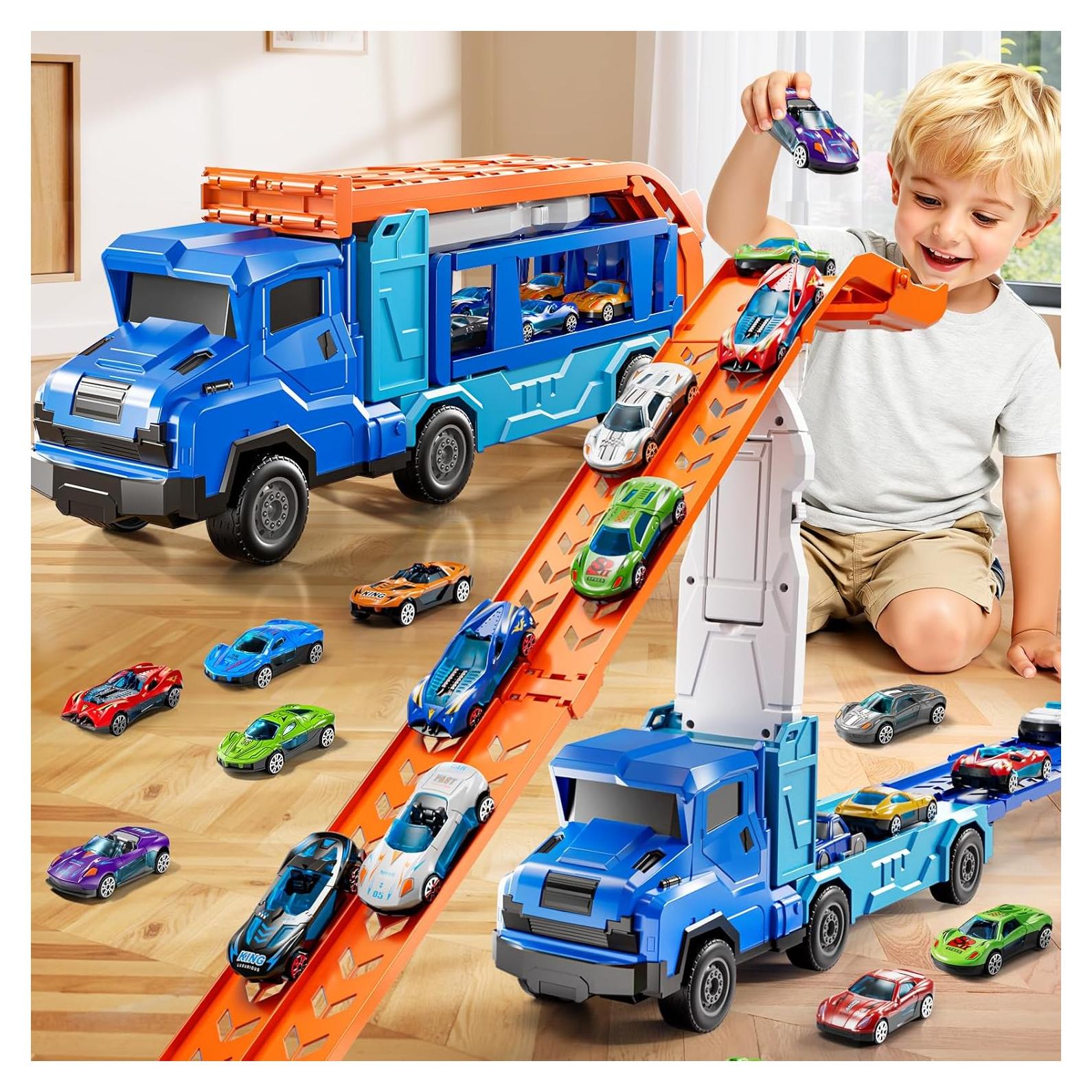 Set de Juguetes de Camión Transportador XINNOVEL con 12 Autos