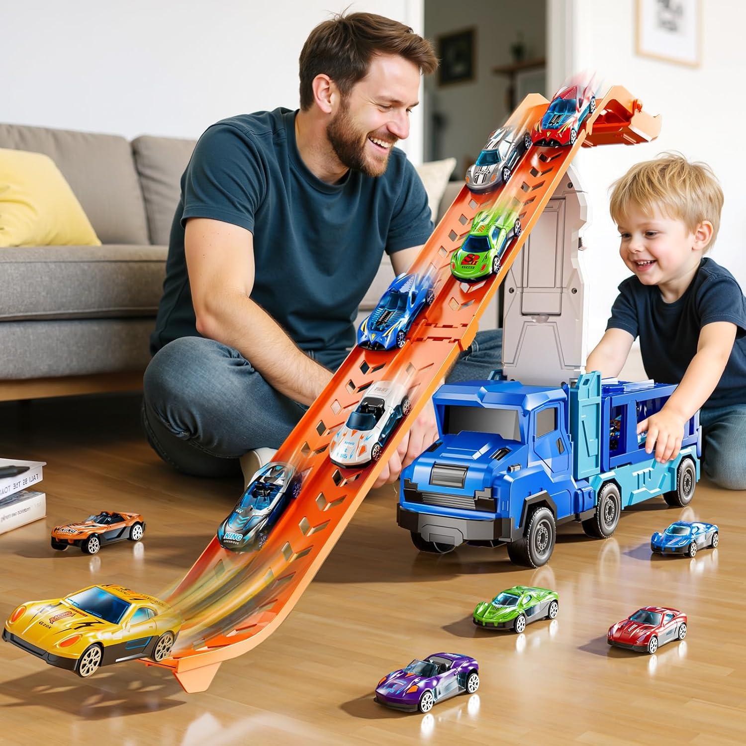 Set de Juguetes de Camión Transportador XINNOVEL con 12 Autos