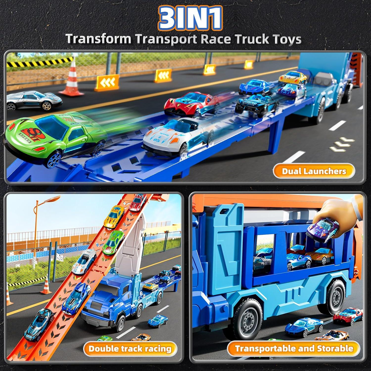 Set de Juguetes de Camión Transportador XINNOVEL con 12 Autos