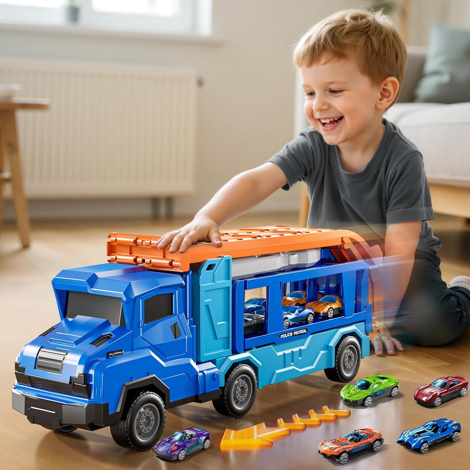 Set de Juguetes de Camión Transportador XINNOVEL con 12 Autos