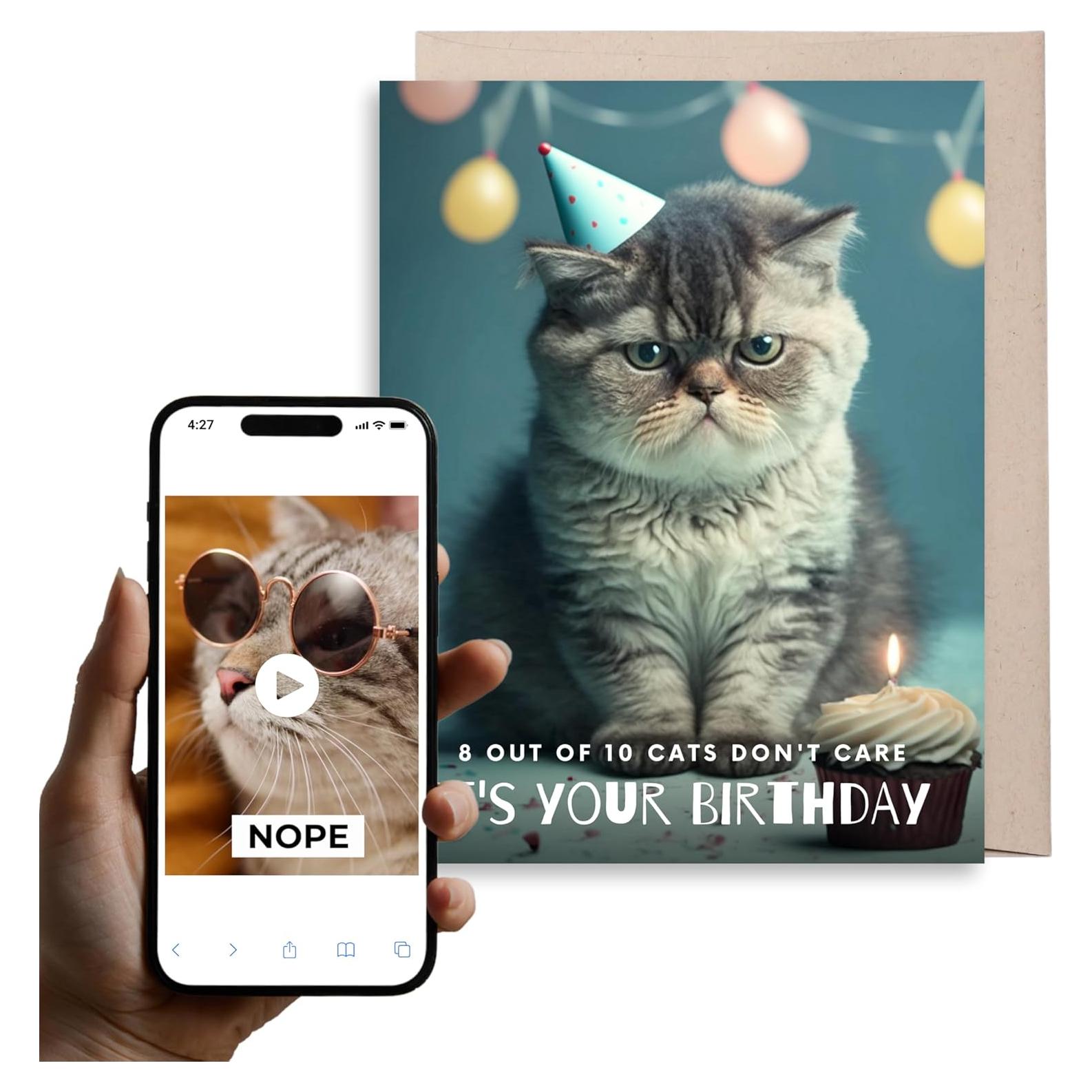 Tarjeta de Cumpleaños Saludos Mágicos Gato Interactiva