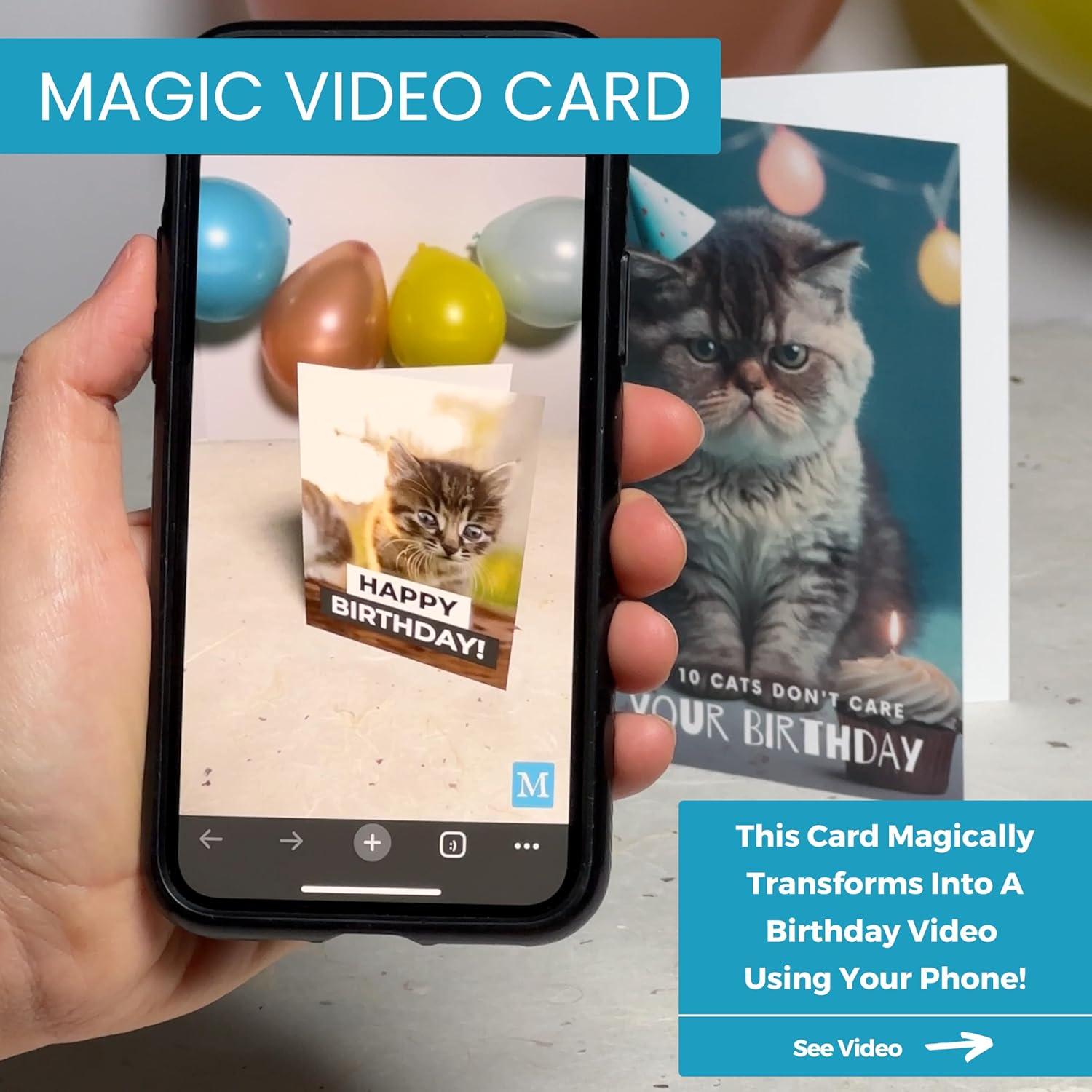 Tarjeta de Cumpleaños Saludos Mágicos Gato Interactiva