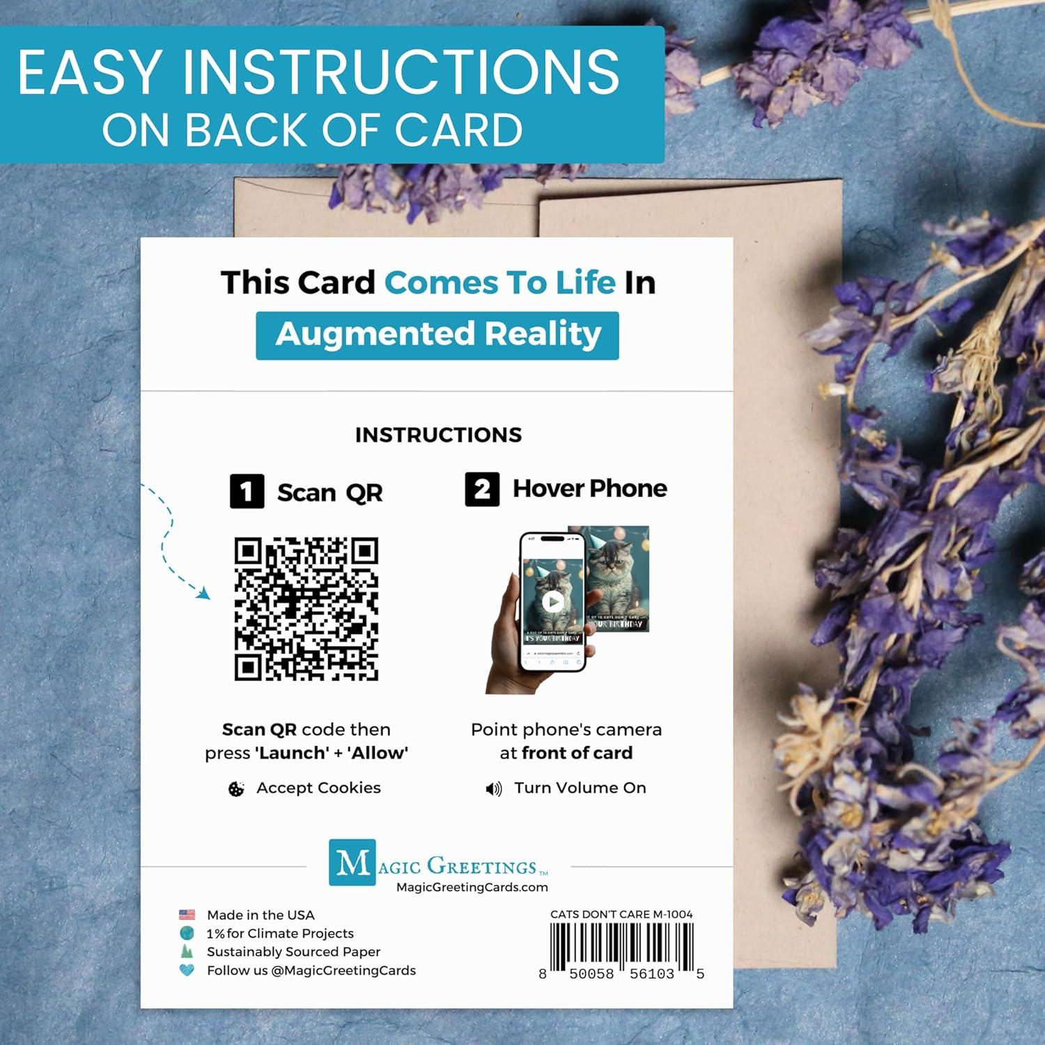 Tarjeta de Cumpleaños Saludos Mágicos Gato Interactiva