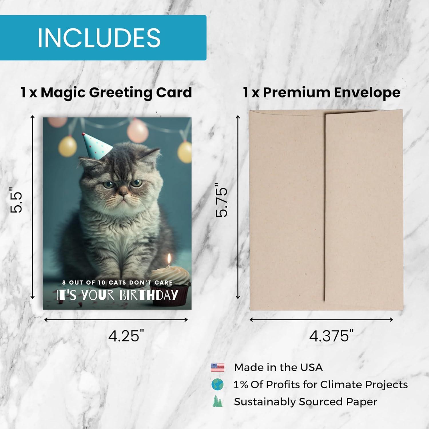 Tarjeta de Cumpleaños Saludos Mágicos Gato Interactiva