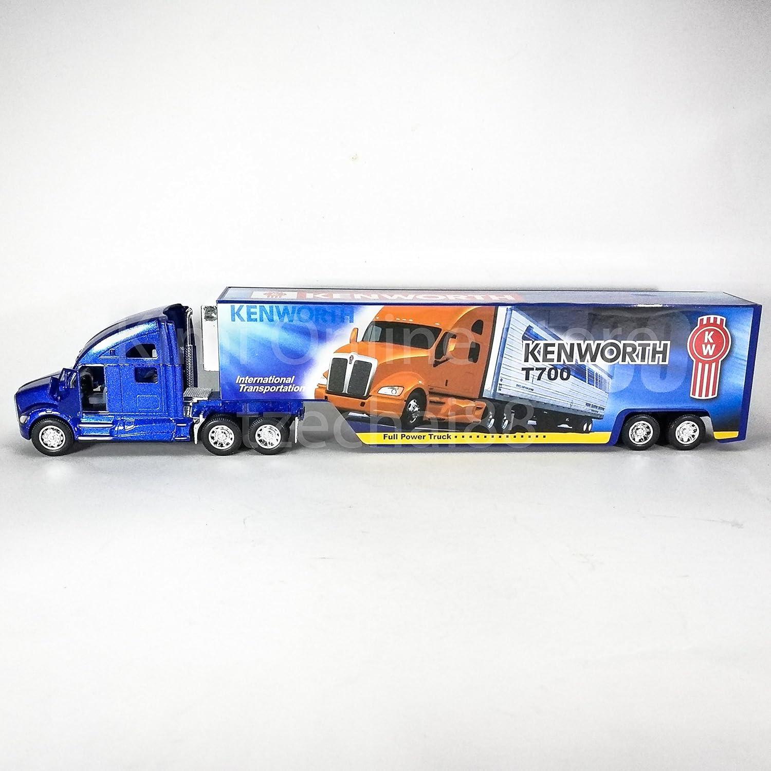 Camión Contenedor Kenworth T700 KiNSMART 1:68 Metal Azul