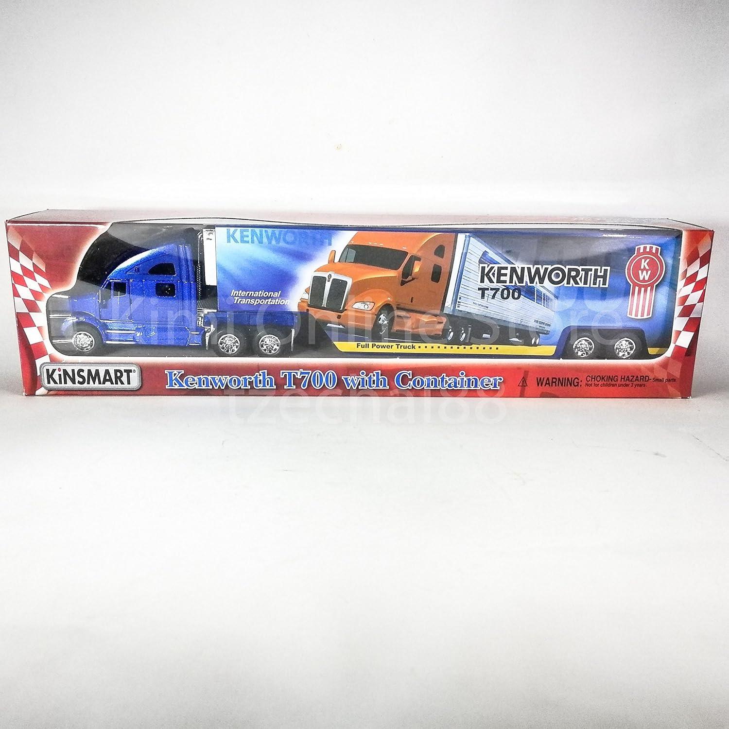 Camión Contenedor Kenworth T700 KiNSMART 1:68 Metal Azul