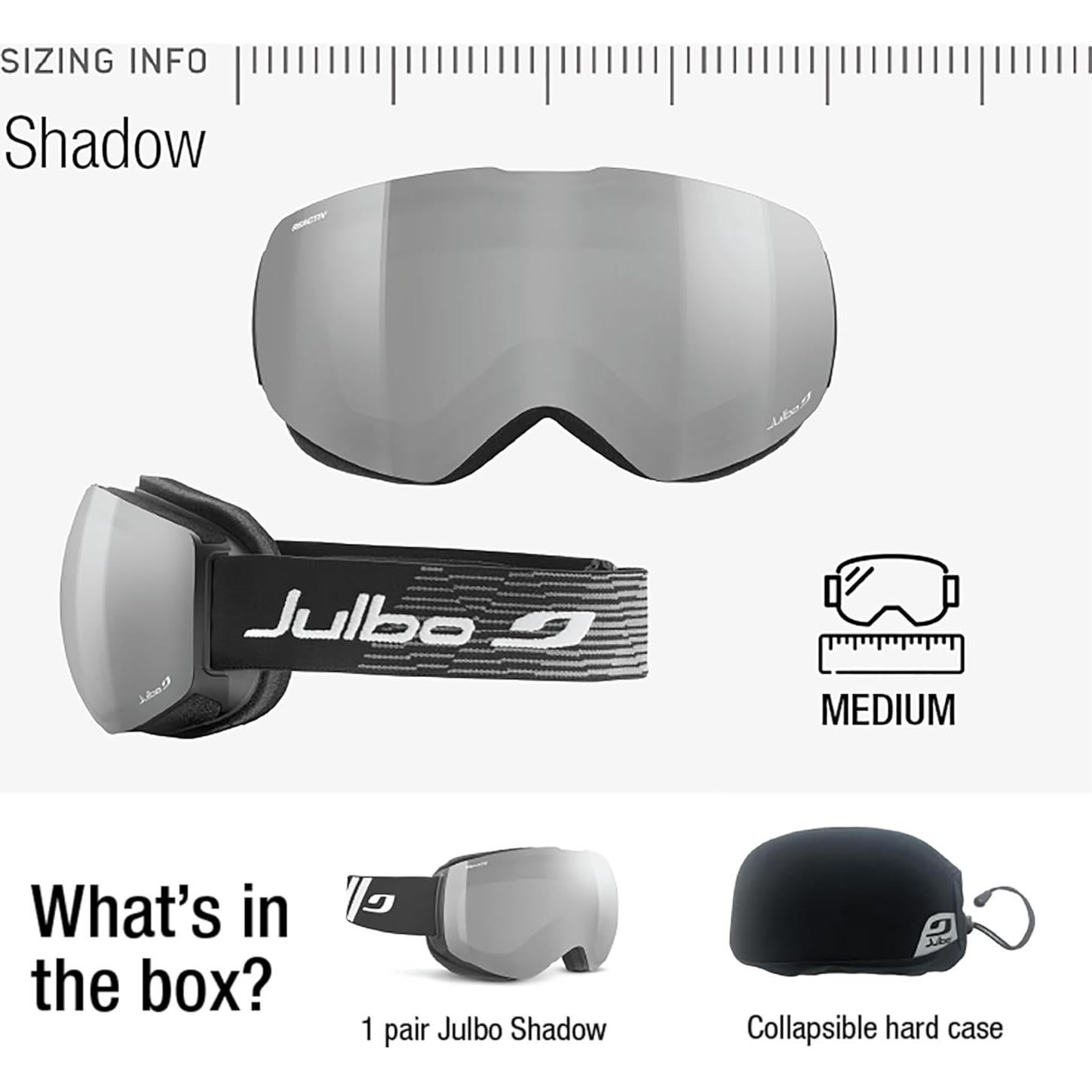 Gafas Julbo Shadow Lentes REACTIV para Esquí y Snowboard
