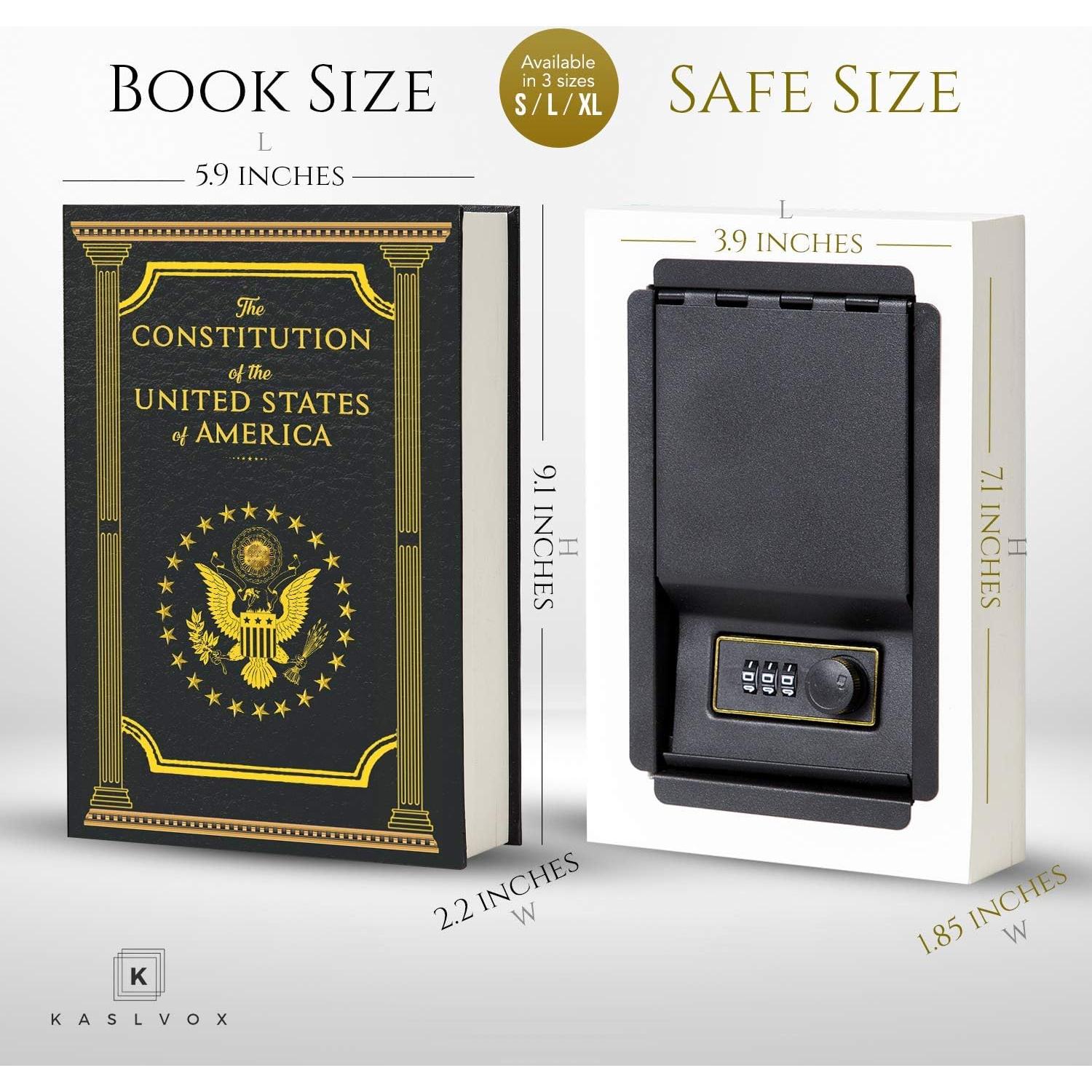 Caja de Libro Falsa KASLVOX Grande con Cerradura