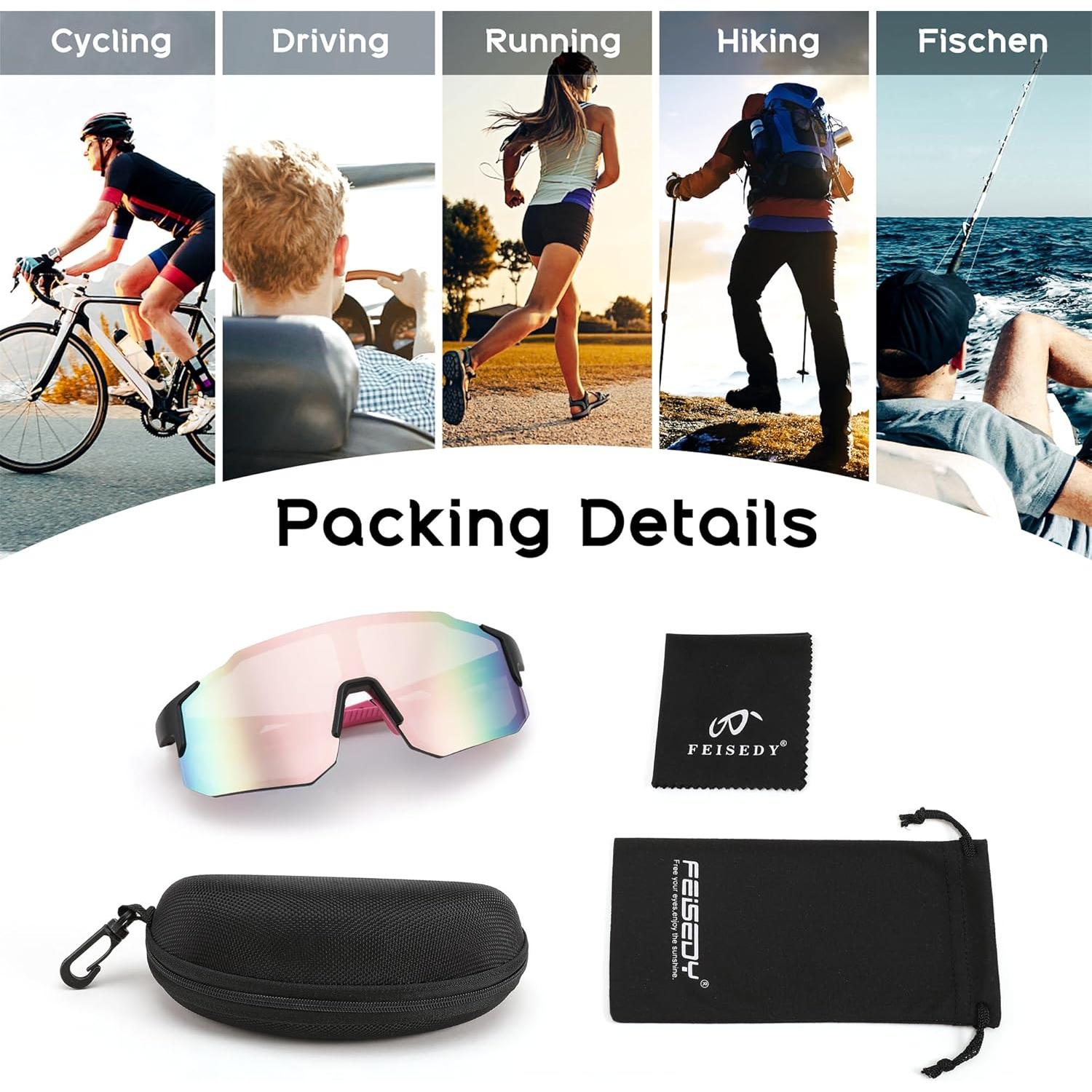 Gafas de sol deportivas FEISEDY UV400 para ciclismo