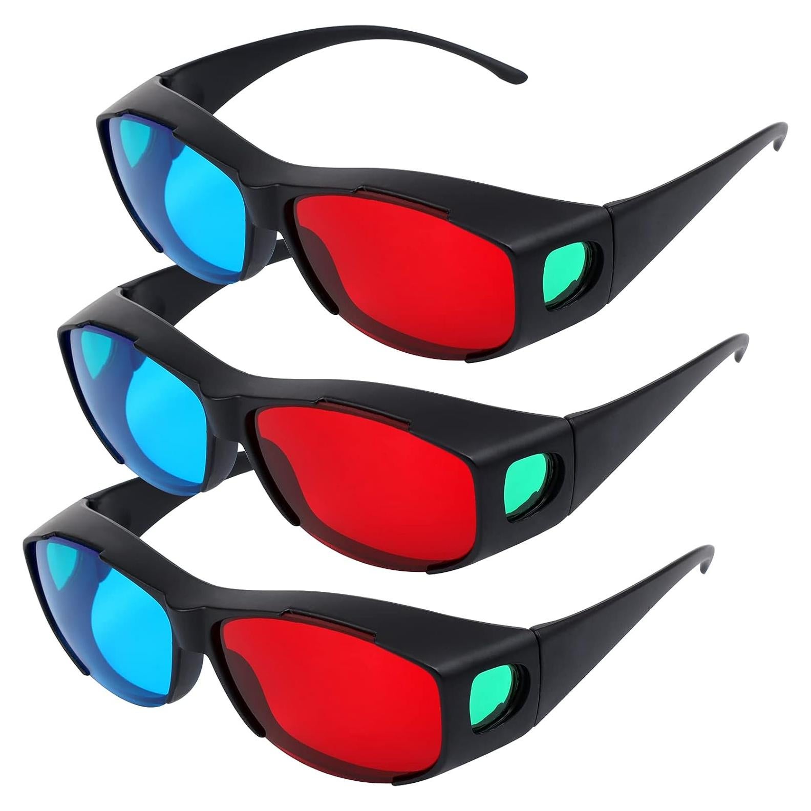 Gafas 3D Adasea Rojo Azul 3 Piezas Ligeras y Duraderas
