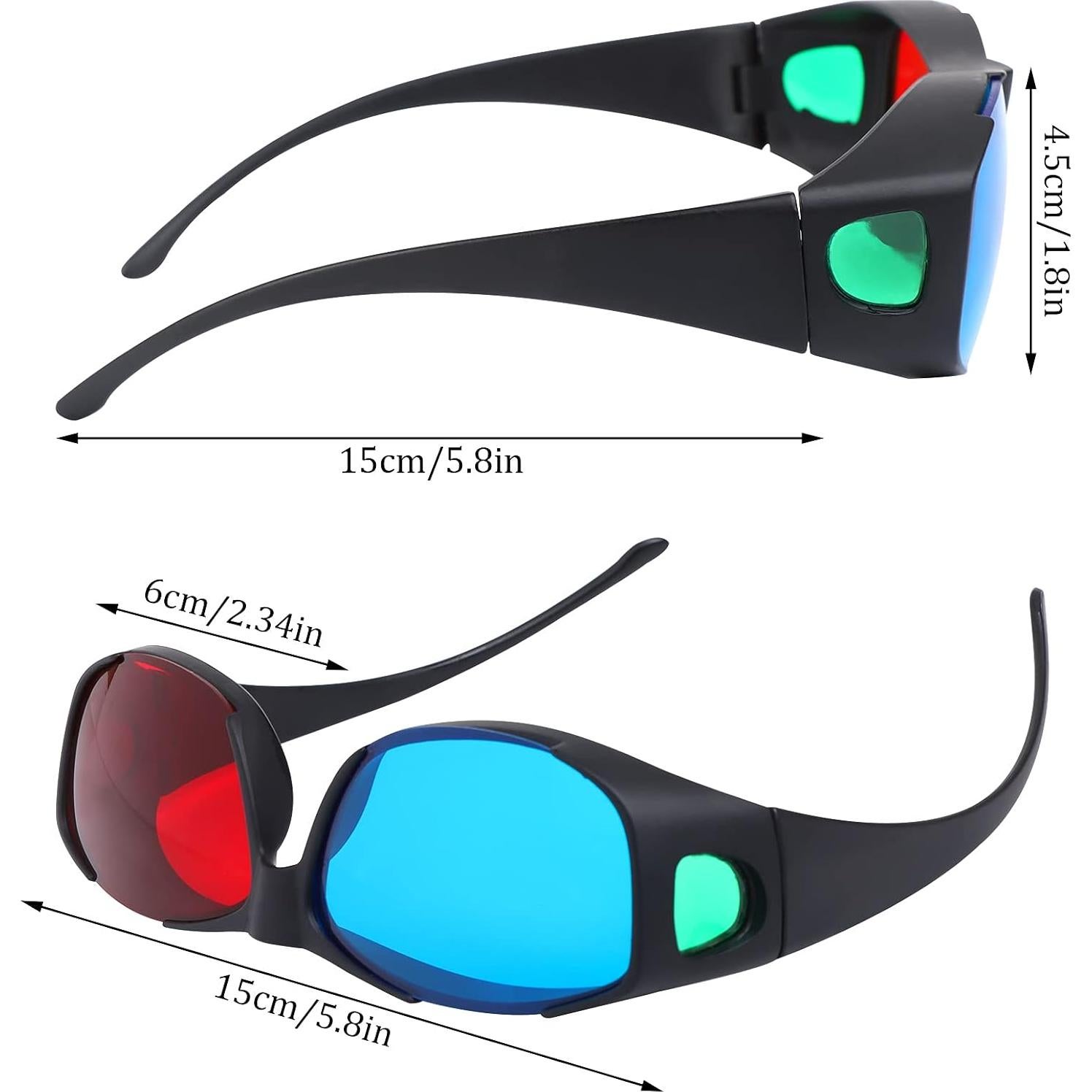 Gafas 3D Adasea Rojo Azul 3 Piezas Ligeras y Duraderas